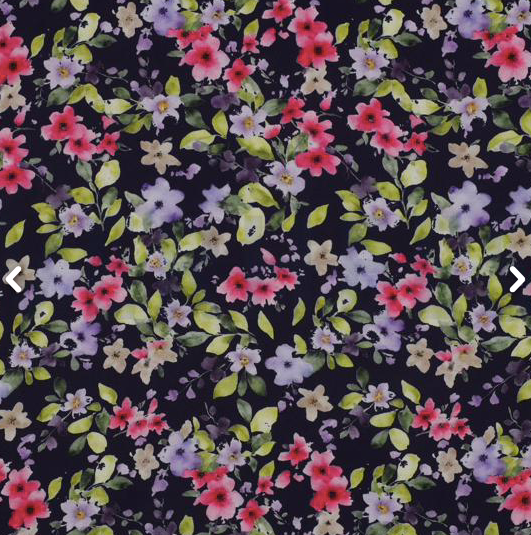 Tissu Viscose - FLOWERS - Bleu marine (vendu x10cm)