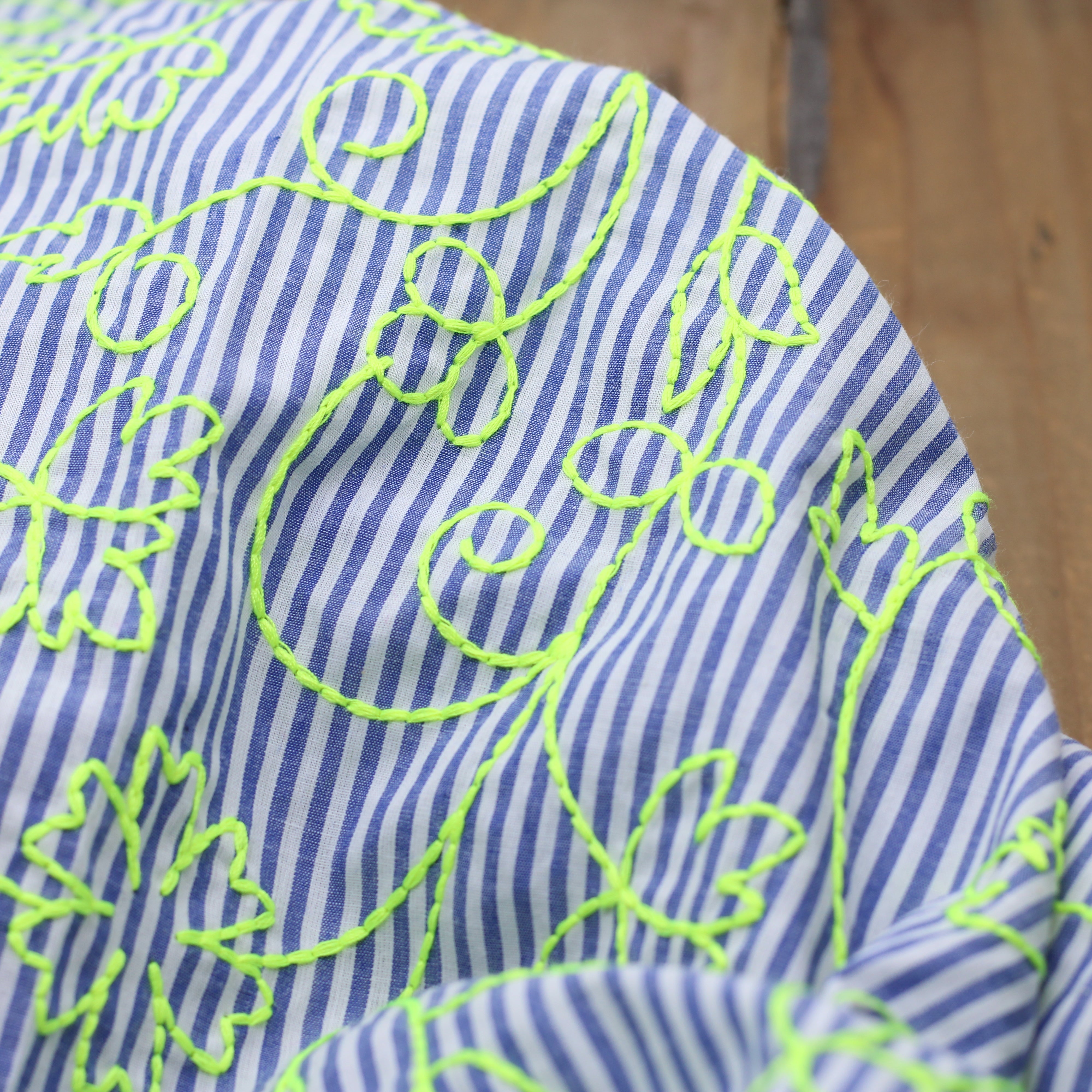 Embroidered and scalloped cotton voile fabric - DIANE - Ecru (Sold x10cm)