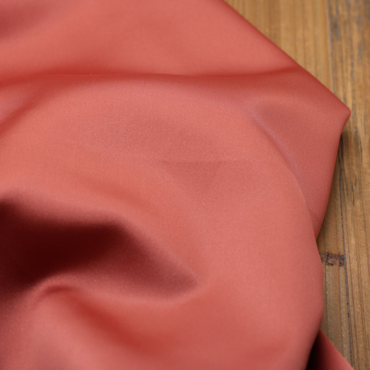 Tissu satin Duchesse uni - Terracotta (Vendu x10cm)