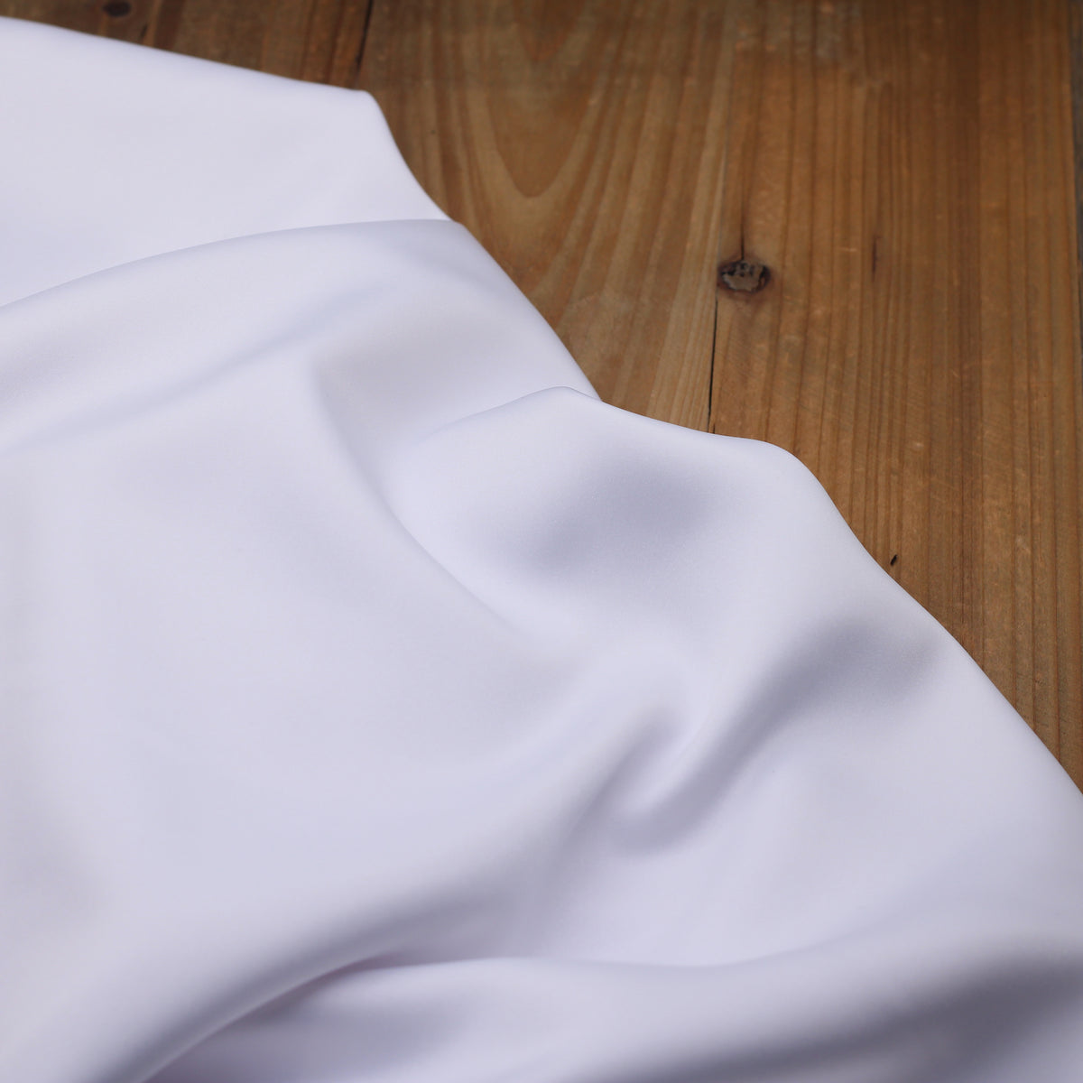 Tissu satin Duchesse uni - Blanc (Vendu x10cm)