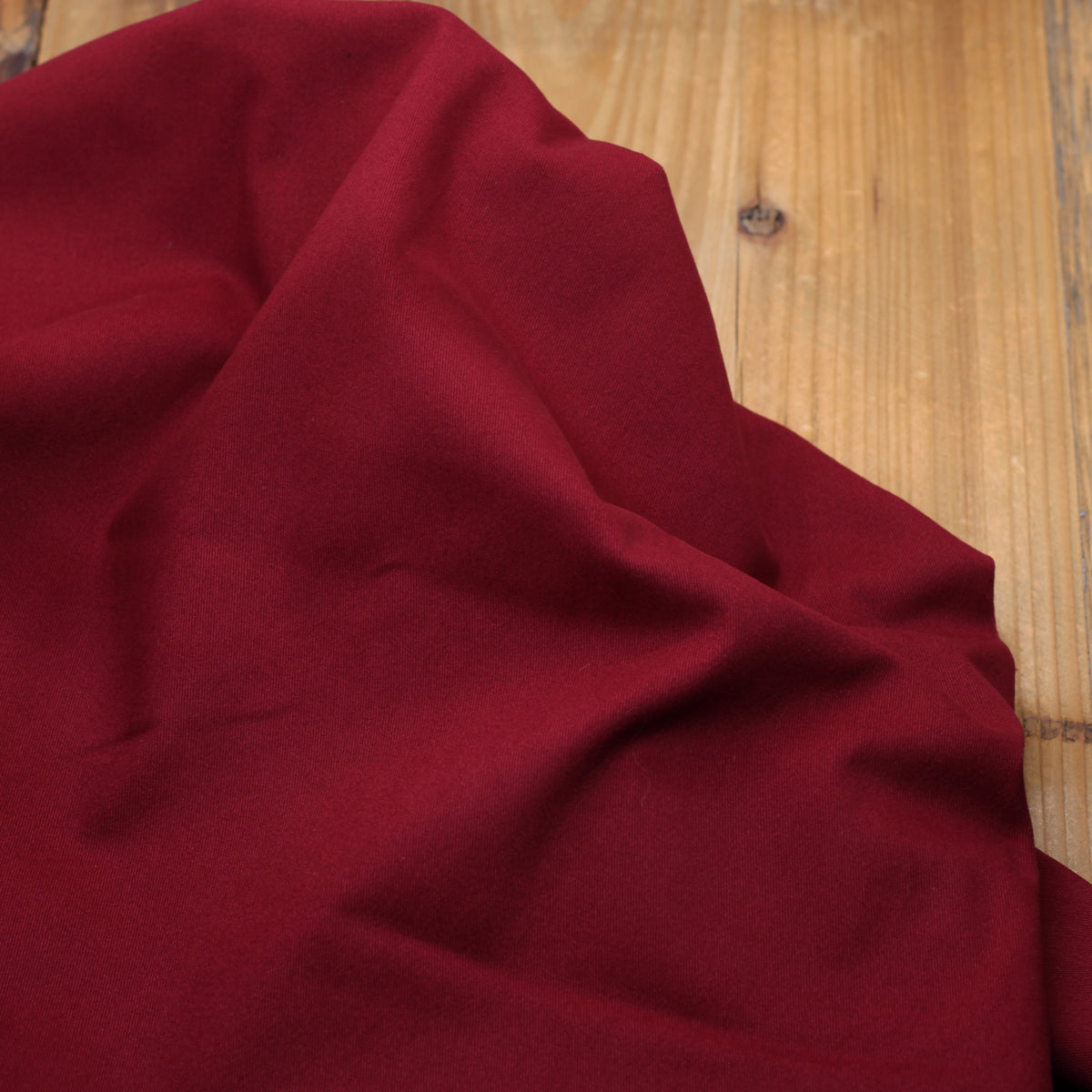 Tissu Twill de coton brossé stretch - CHINO - Rouge bordeaux (Vendu par 10cm)