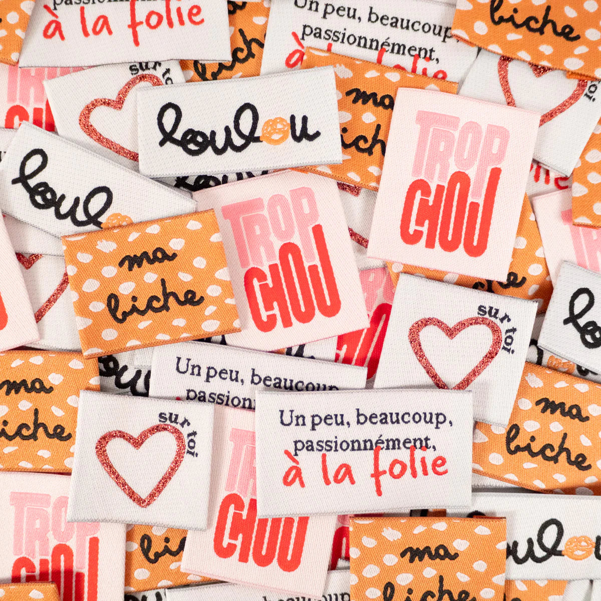 Assortiment Etiquettes tissées « Sweetie » IKATEE Ikatee | Gaspard et Léonie Tissus en ligne et Mercerie à Toulouse