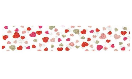 Biais Coeurs- Rouge/Blanc 20mm (vendu x10cm) Mercerie Sélection Gaspard & Léonie | Gaspard et Léonie Tissus en ligne et Mercerie à Toulouse
