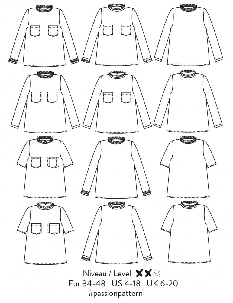 Blouse femme PASSION Patron de couture pochette - Atelier SCÄMMIT Patron de couture ATELIER SCÄMMIT | Gaspard et Léonie Tissus en ligne et Mercerie à Toulouse