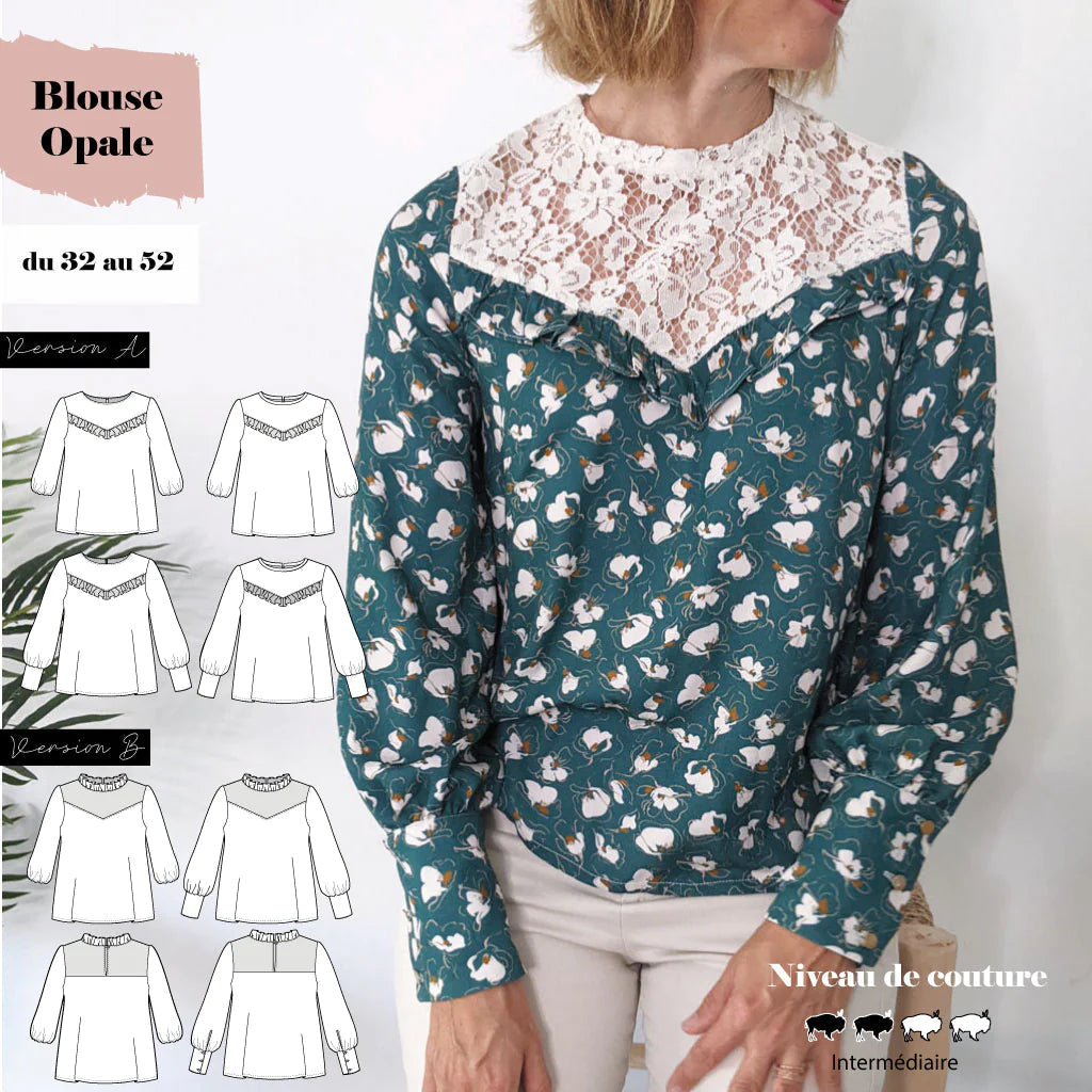 Blouse OPALE - Patron de couture pochette - SUPER BISON Patron de couture SUPER BISON | Gaspard et Léonie Tissus en ligne et Mercerie à Toulouse