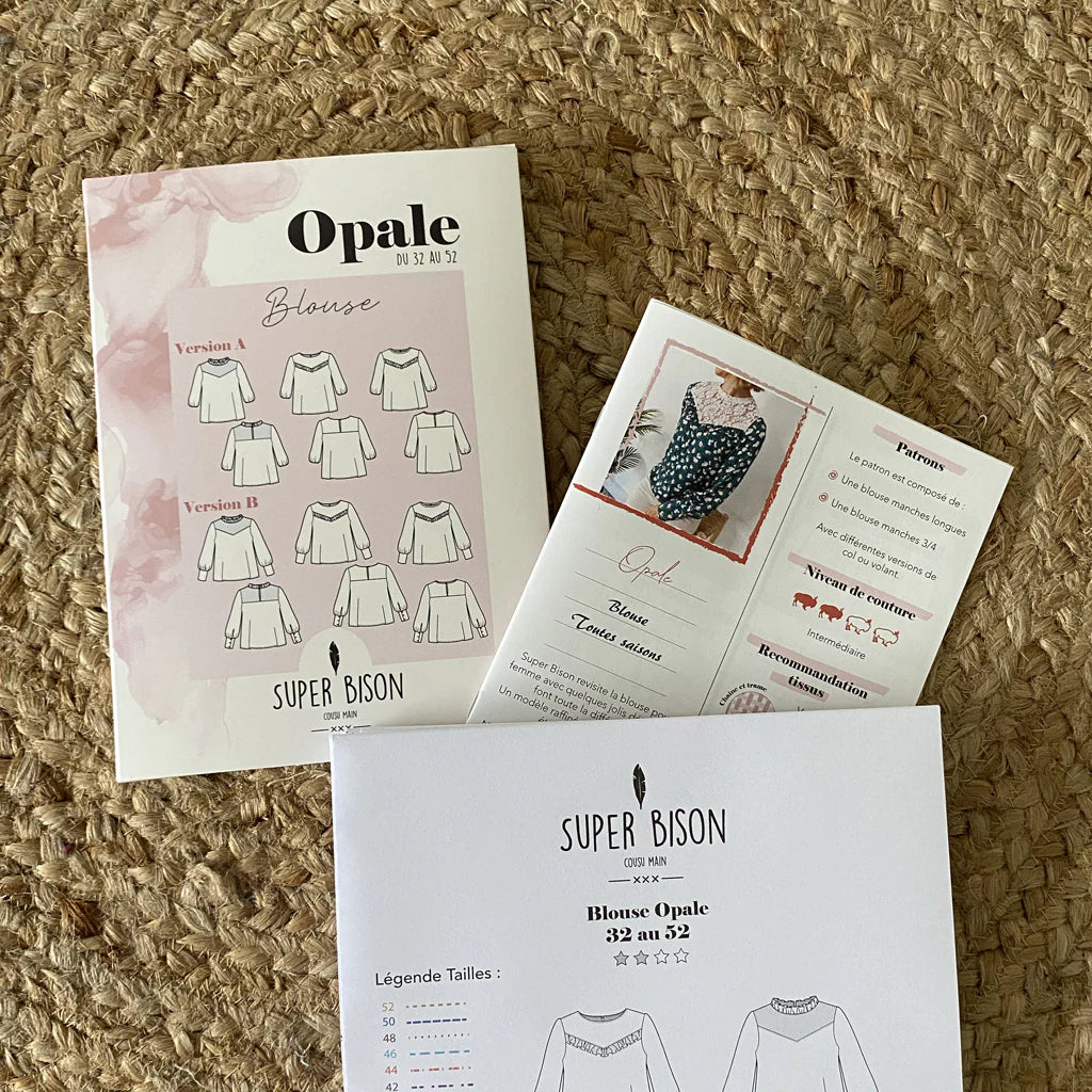 Blouse OPALE - Patron de couture pochette - SUPER BISON Patron de couture SUPER BISON | Gaspard et Léonie Tissus en ligne et Mercerie à Toulouse
