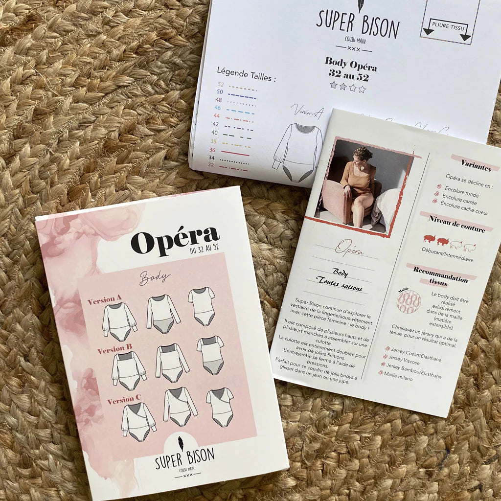 Body OPERA - Patron de couture pochette - SUPER BISON Patron de couture SUPER BISON | Gaspard et Léonie Tissus en ligne et Mercerie à Toulouse