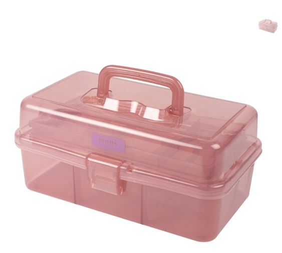 Boite à couture transparente Vieux rose Petit Modèle (PM) Mercerie Bohin | Gaspard et Léonie Tissus en ligne et Mercerie à Toulouse