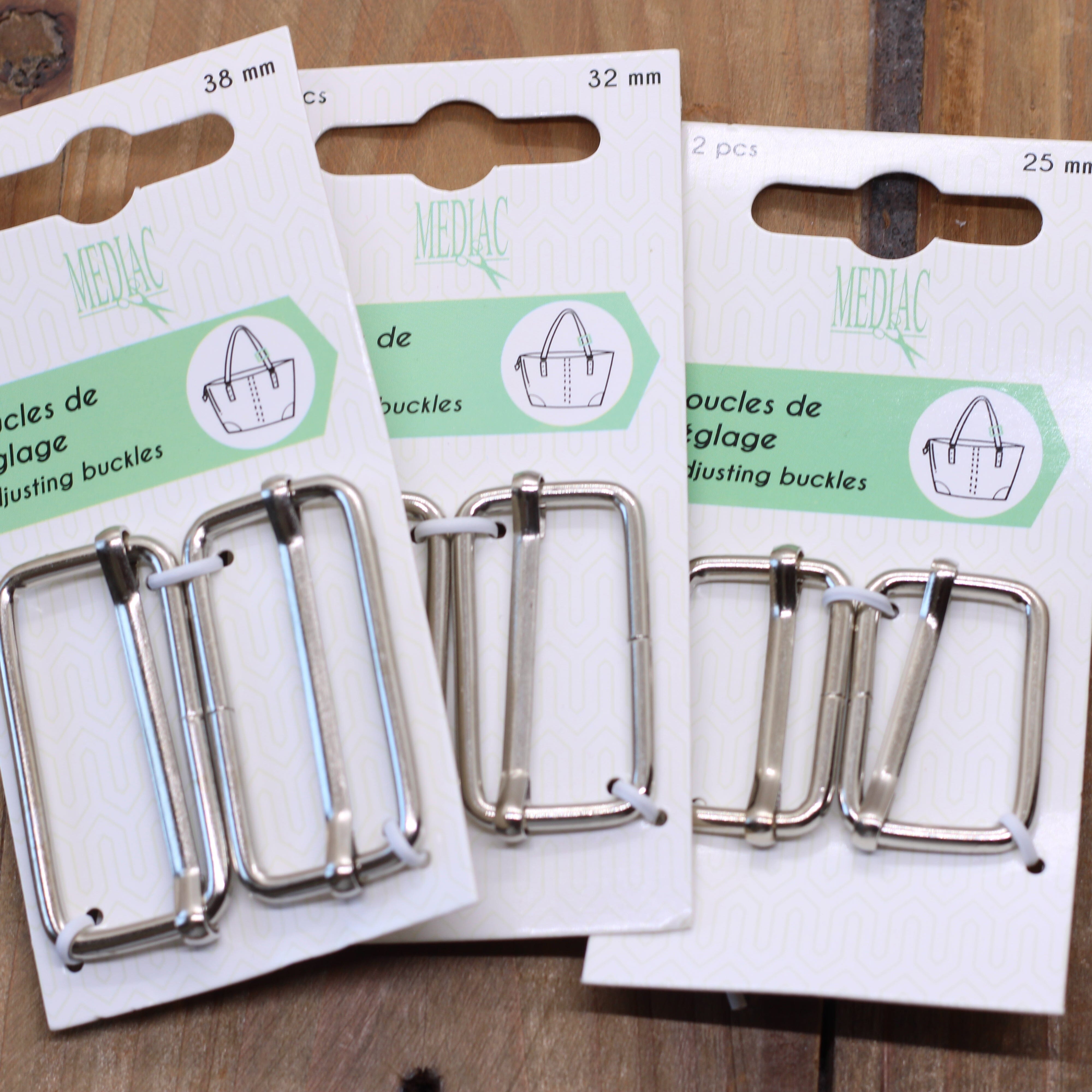 Boucles coulisses rectangles métalliques - Argent Mercerie L'atelier de Gaspard et Léonie | Gaspard et Léonie Tissus en ligne et Mercerie à Toulouse