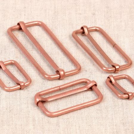 Boucles coulisses rectangles métalliques - Or Rose Mordoré Mercerie L'atelier de Gaspard et Léonie | Gaspard et Léonie Tissus en ligne et Mercerie à Toulouse