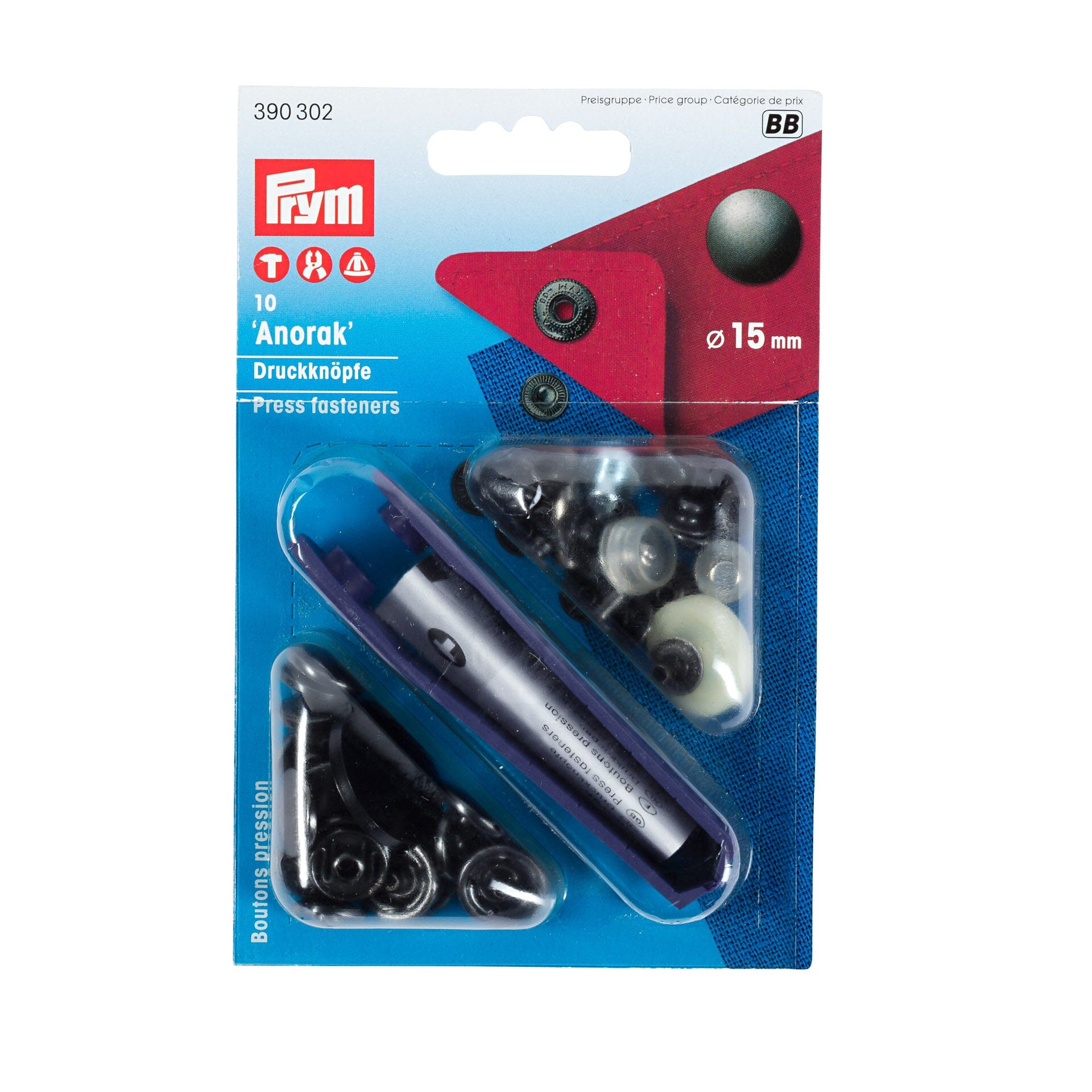 Boutons pression Anorak avec pince Mercerie Prym | Gaspard et Léonie Tissus en ligne et Mercerie à Toulouse