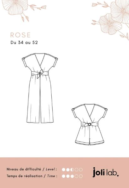 Combipantalon/short ROSE- Patron de couture pochette - JOLI LAB Patron de couture JOLI LAB | Gaspard et Léonie Tissus en ligne et Mercerie à Toulouse