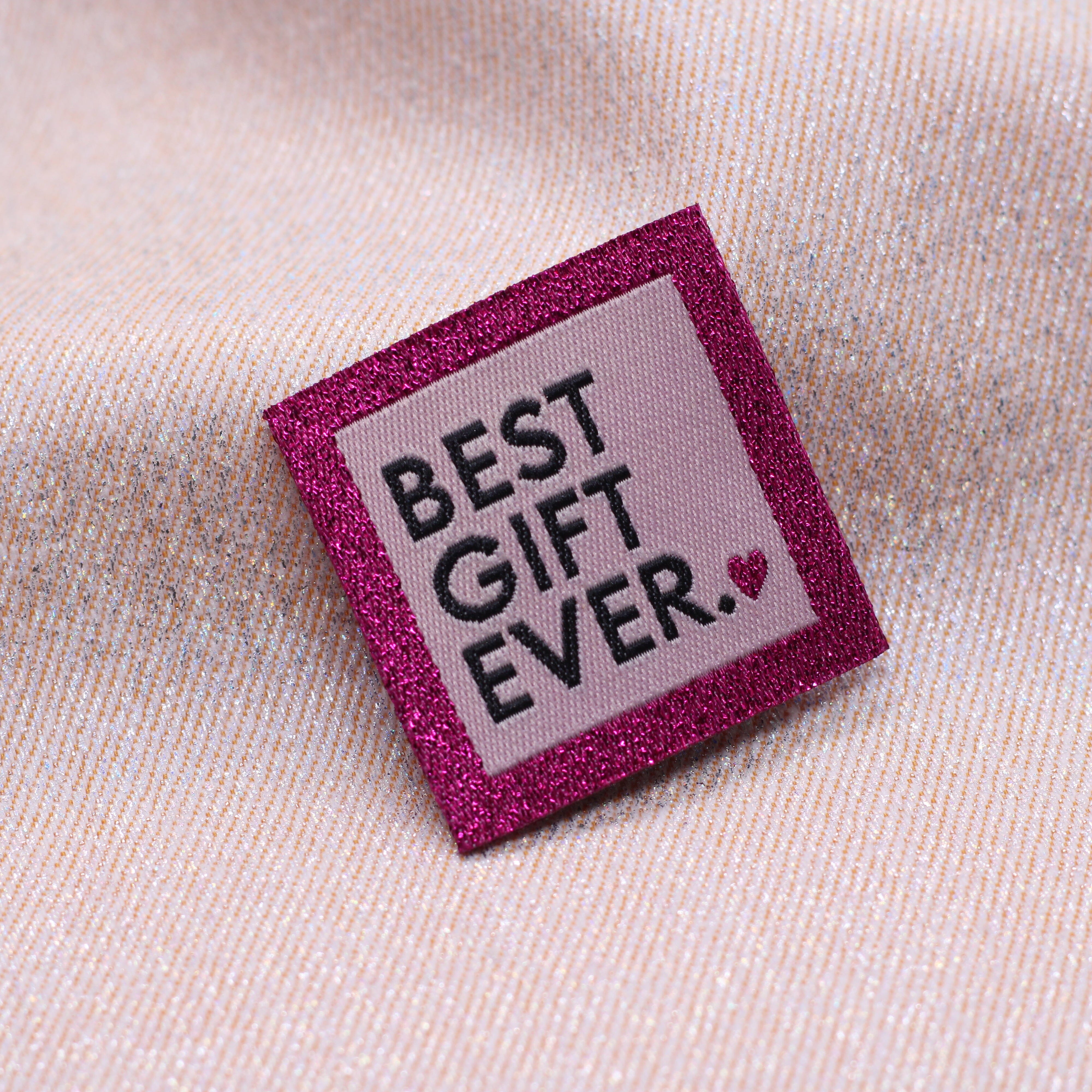 Etiquette tissée - "BEST GIFT EVER" - BOHIN Etiquettes à coudre Bohin | Gaspard et Léonie Tissus en ligne et Mercerie à Toulouse