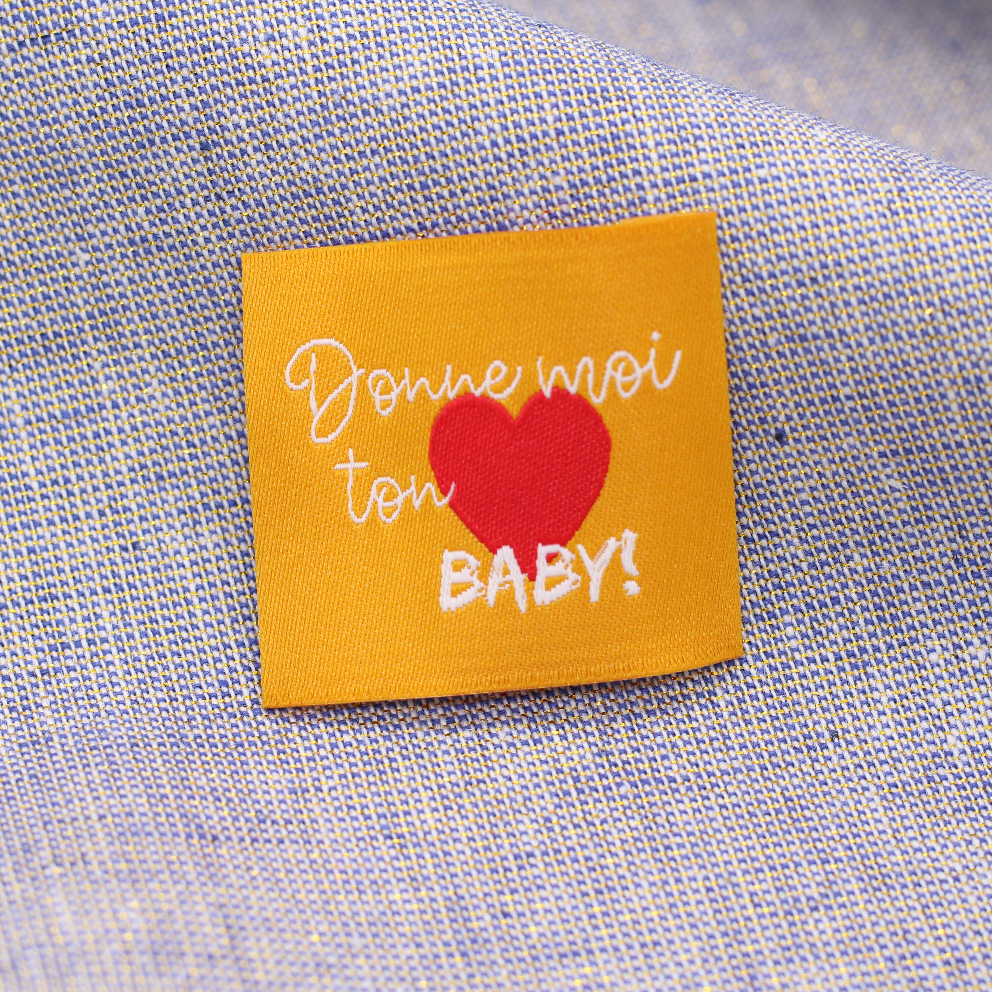 Etiquette tissée - Donne moi ton coeur baby Etiquettes à coudre Sélection Gaspard & Léonie | Gaspard et Léonie Tissus en ligne et Mercerie à Toulouse