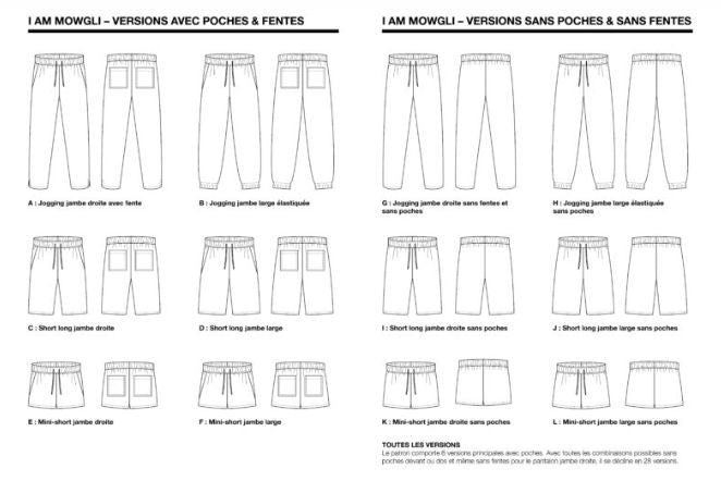 I AM MOWGLI Pantalon Joggings, sweat, shorts - Patron de couture pochette Patron de couture I AM Patterns | Gaspard et Léonie Tissus en ligne et Mercerie à Toulouse