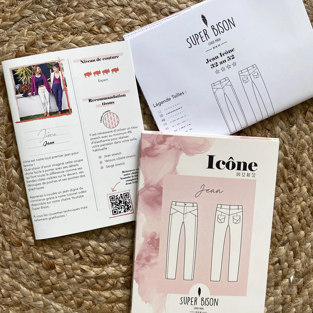 Jean ICÔNE - Patron de couture pochette - SUPER BISON Patron de couture SUPER BISON | Gaspard et Léonie Tissus en ligne et Mercerie à Toulouse