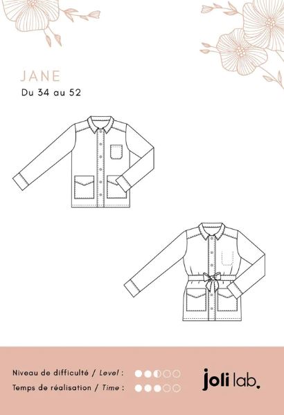 La veste JANE - Patron de couture pochette - JOLI LAB Patron de couture JOLI LAB | Gaspard et Léonie Tissus en ligne et Mercerie à Toulouse