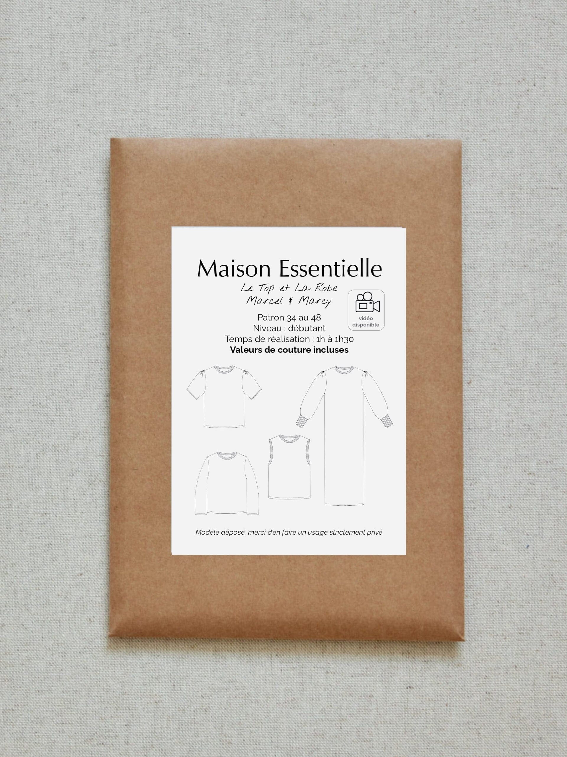Le top et la robe Marcel & Marcy - Patron de couture pochette - MAISON ESSENTIELLE Patron de couture MAISON ESSENTIELLE | Gaspard et Léonie Tissus en ligne et Mercerie à Toulouse