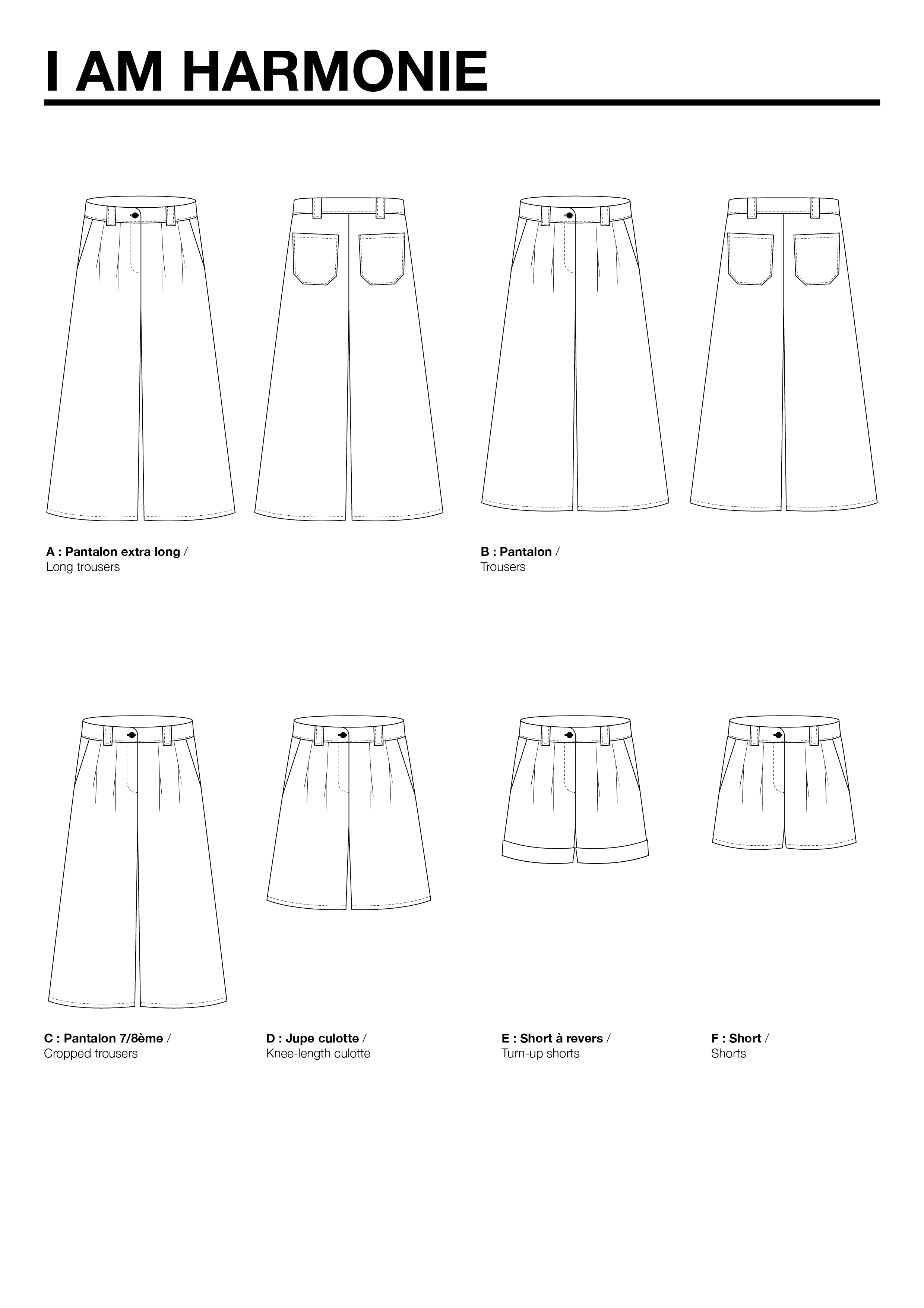 Pantalon femme HARMONIE Patron de couture pochette - I AM Patron de couture I AM Patterns | Gaspard et Léonie Tissus en ligne et Mercerie à Toulouse