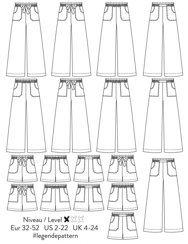 Pantalon ou short femme LEGENDE Patron de couture pochette - Atelier SCÄMMIT Patron de couture ATELIER SCÄMMIT | Gaspard et Léonie Tissus en ligne et Mercerie à Toulouse