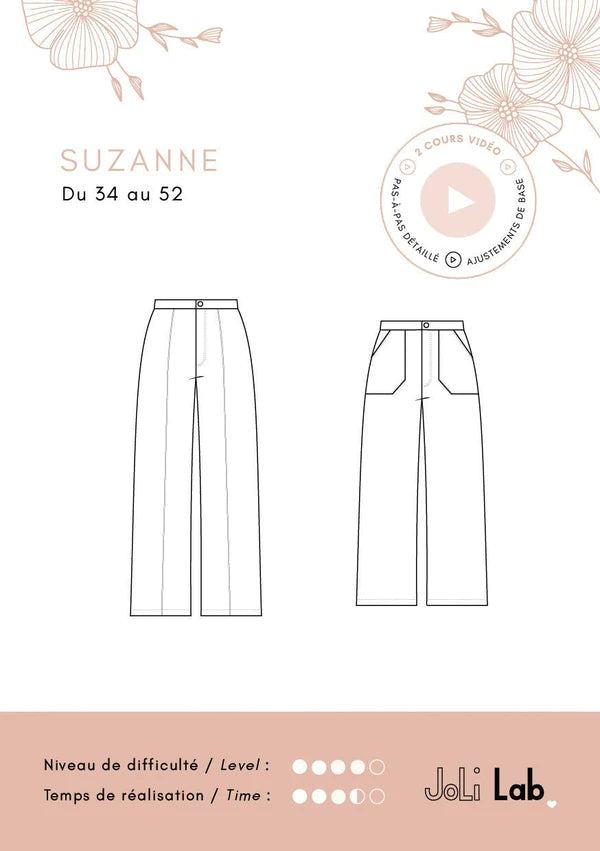 Pantalon SUZANNE - Patron de couture pochette - JOLI LAB Patron de couture JOLI LAB | Gaspard et Léonie Tissus en ligne et Mercerie à Toulouse