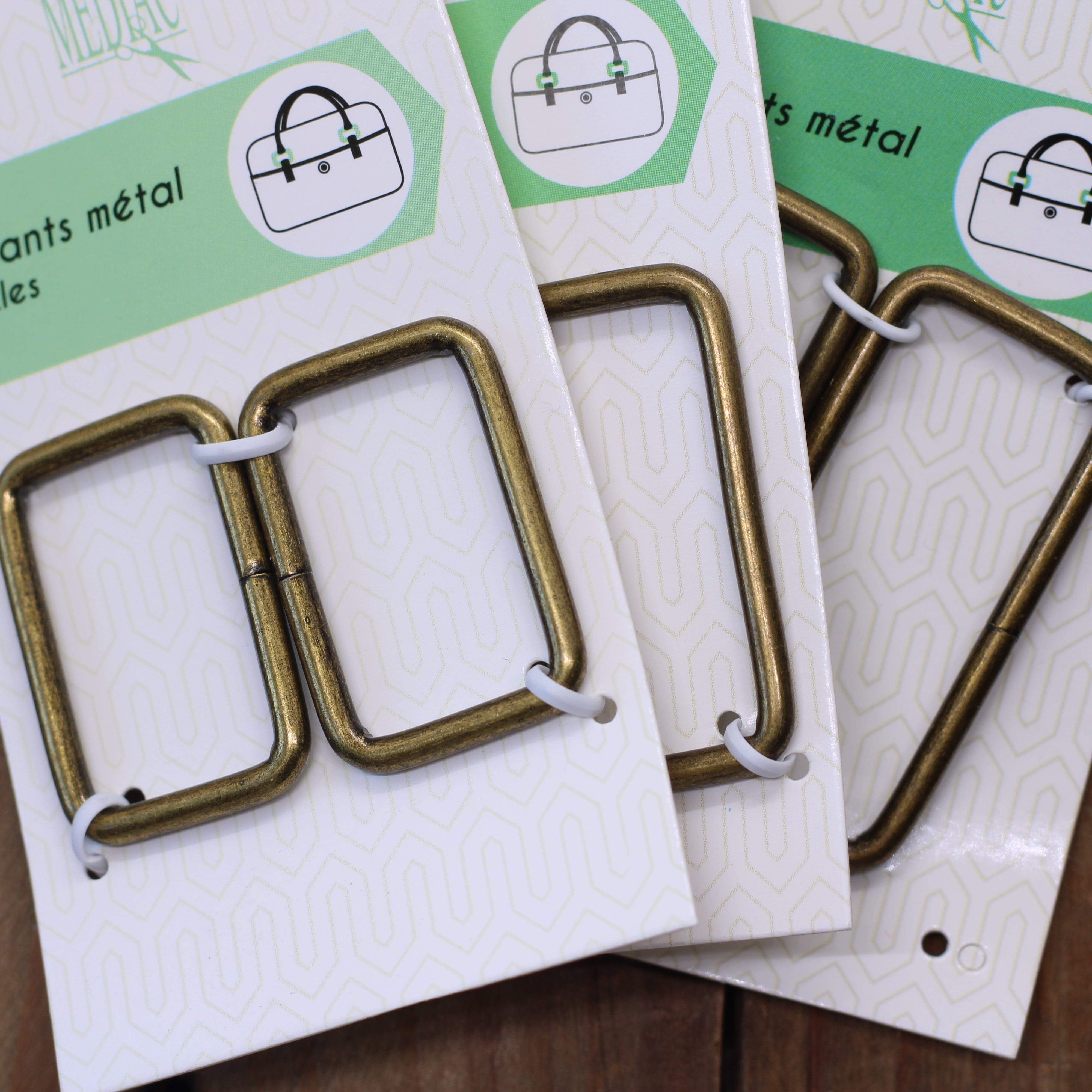 Passants rectangles métalliques - Bronze Mercerie L'atelier de Gaspard et Léonie | Gaspard et Léonie Tissus en ligne et Mercerie à Toulouse
