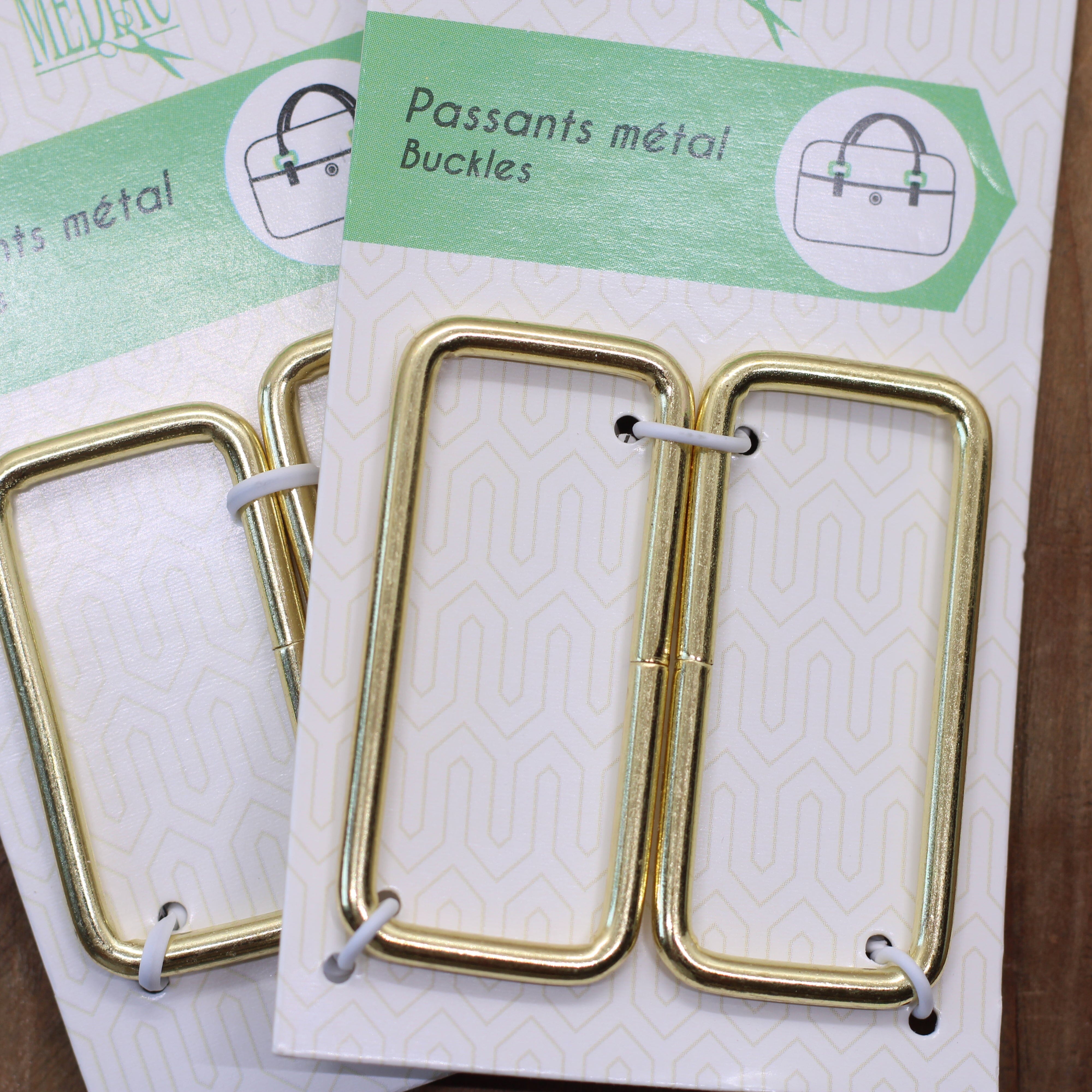Passants rectangles métalliques - Or Doré Mercerie L'atelier de Gaspard et Léonie | Gaspard et Léonie Tissus en ligne et Mercerie à Toulouse