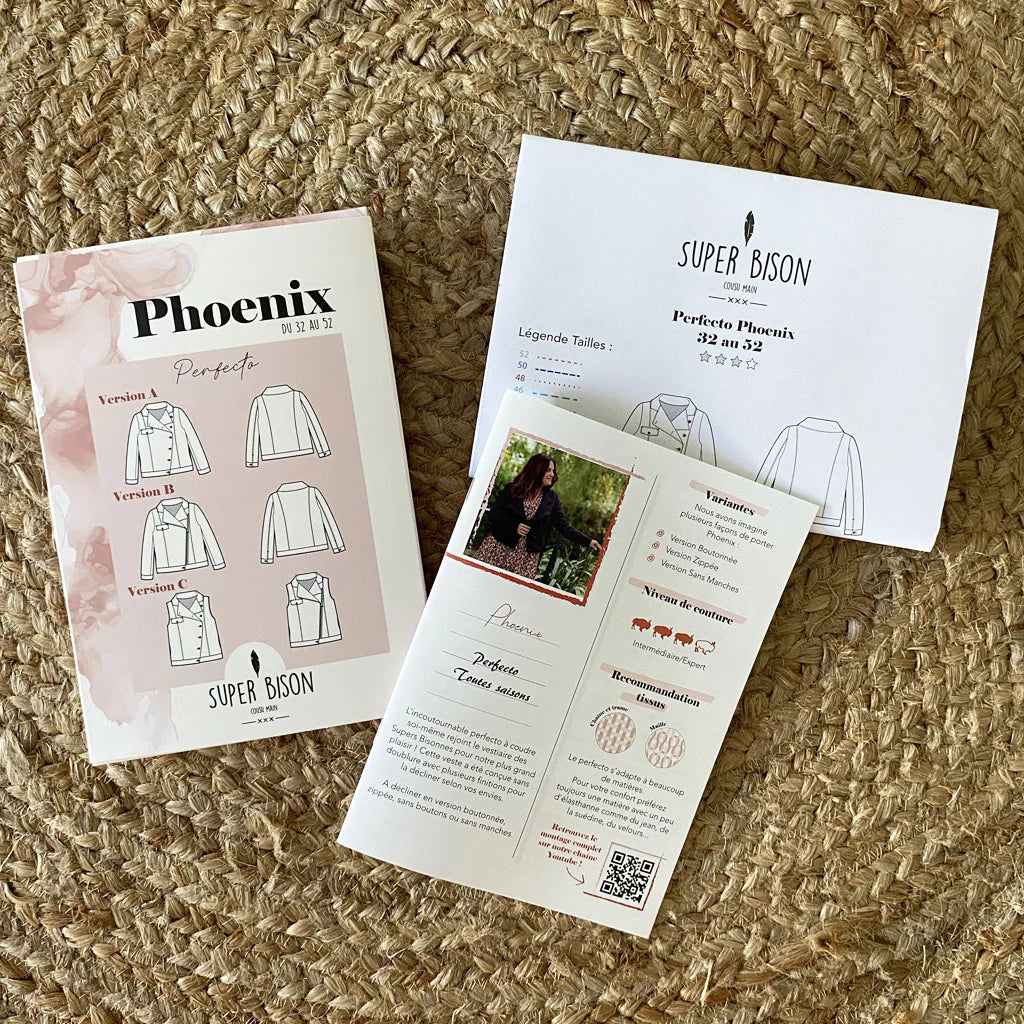 Perfecto PHOENIX - Patron de couture pochette - SUPER BISON Patron de couture SUPER BISON | Gaspard et Léonie Tissus en ligne et Mercerie à Toulouse