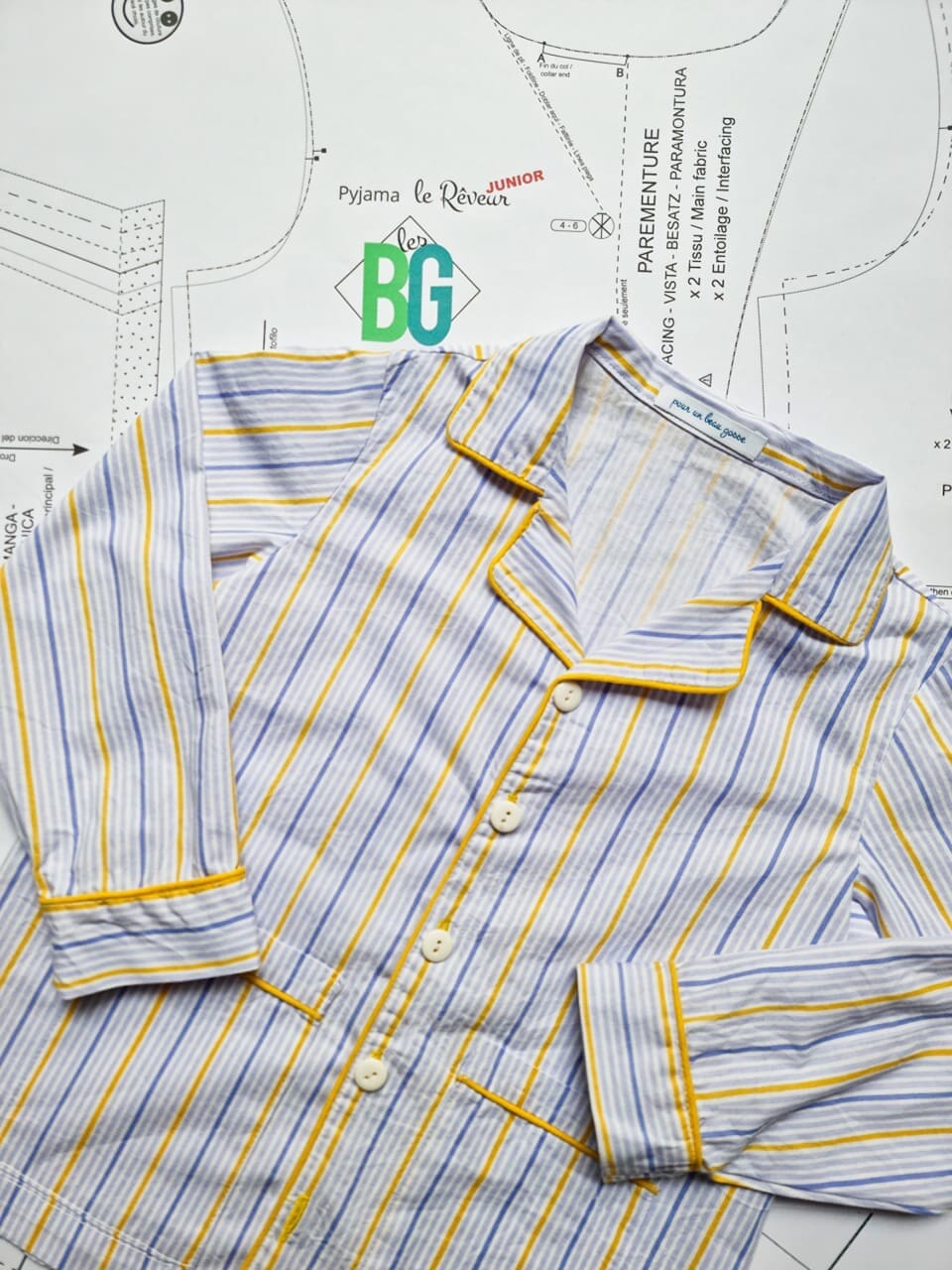Pyjama LE REVEUR Junior Patron de couture pochette - Les Beaux Gosses Patron de couture LES BEAUX-GOSSES | Gaspard et Léonie Tissus en ligne et Mercerie à Toulouse