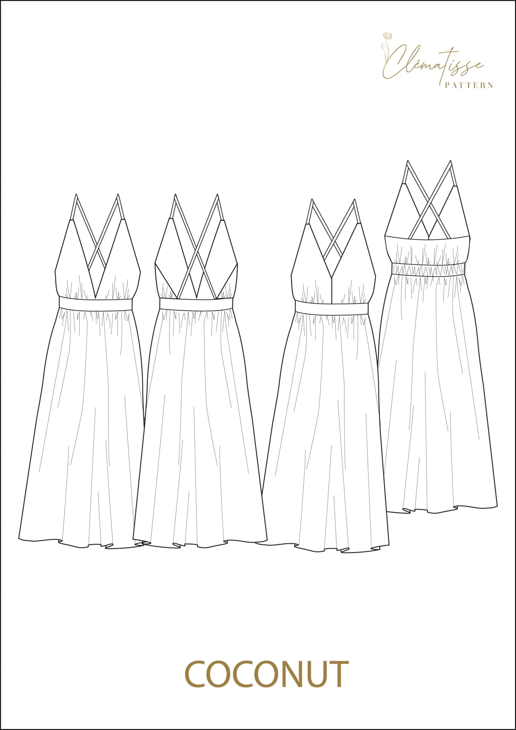 Robe COCONUT Patron de couture Pochette - CLEMATISSE PATTERN Patron de couture CLEMATISSE PATTERN | Gaspard et Léonie Tissus en ligne et Mercerie à Toulouse