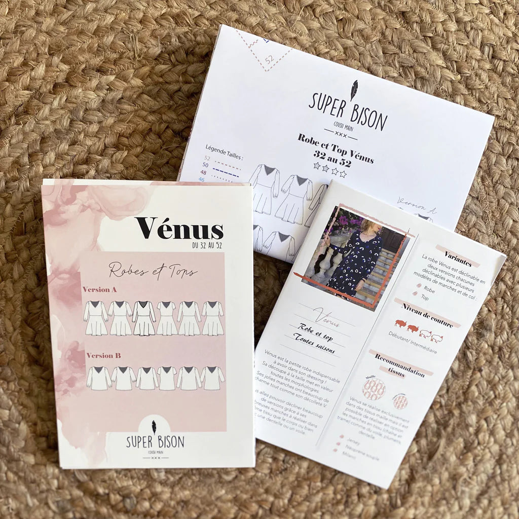 Robe et Top VENUS - Patron de couture pochette - SUPER BISON Patron de couture SUPER BISON | Gaspard et Léonie Tissus en ligne et Mercerie à Toulouse