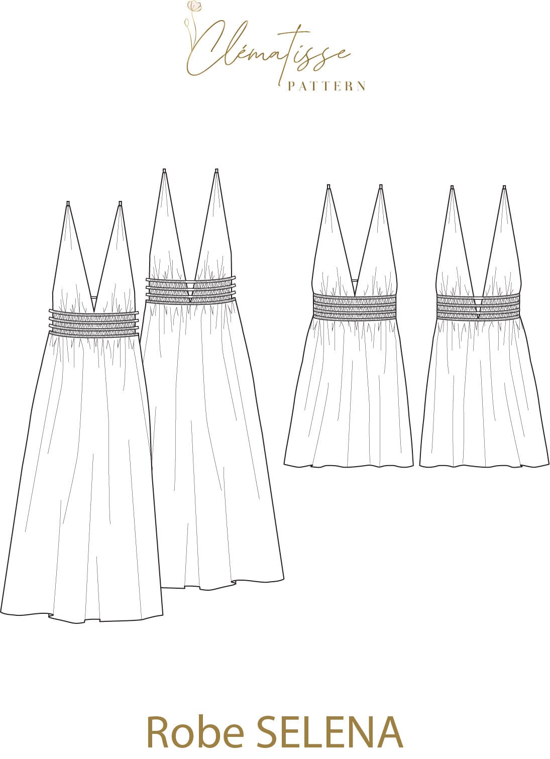 Robe SELENA Patron de couture Pochette - CLEMATISSE PATTERN Patron de couture CLEMATISSE PATTERN | Gaspard et Léonie Tissus en ligne et Mercerie à Toulouse