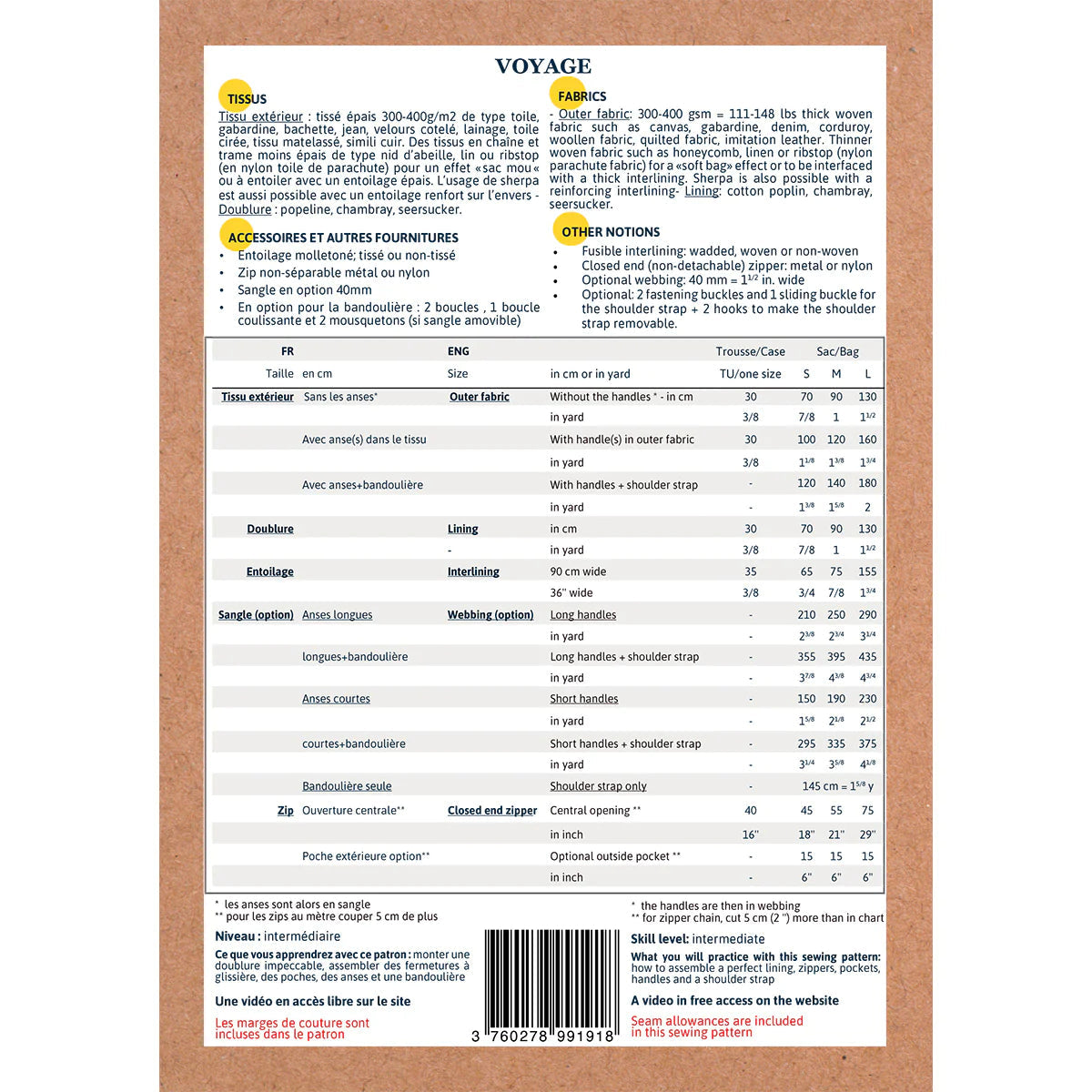 Sac de voyage et trousse de toilette VOYAGE - Patron de couture pochette - IKATEE Patron de couture Ikatee | Gaspard et Léonie Tissus en ligne et Mercerie à Toulouse