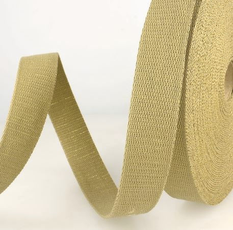 Sangle Métallisée Beige /Or (Vendu x10cm) Mercerie Sélection Gaspard & Léonie | Gaspard et Léonie Tissus en ligne et Mercerie à Toulouse