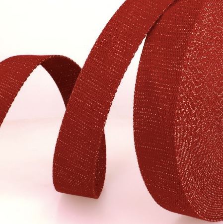 Sangle Métallisée Rouge Bordeaux/Or (Vendu x10cm) Mercerie Sélection Gaspard & Léonie | Gaspard et Léonie Tissus en ligne et Mercerie à Toulouse