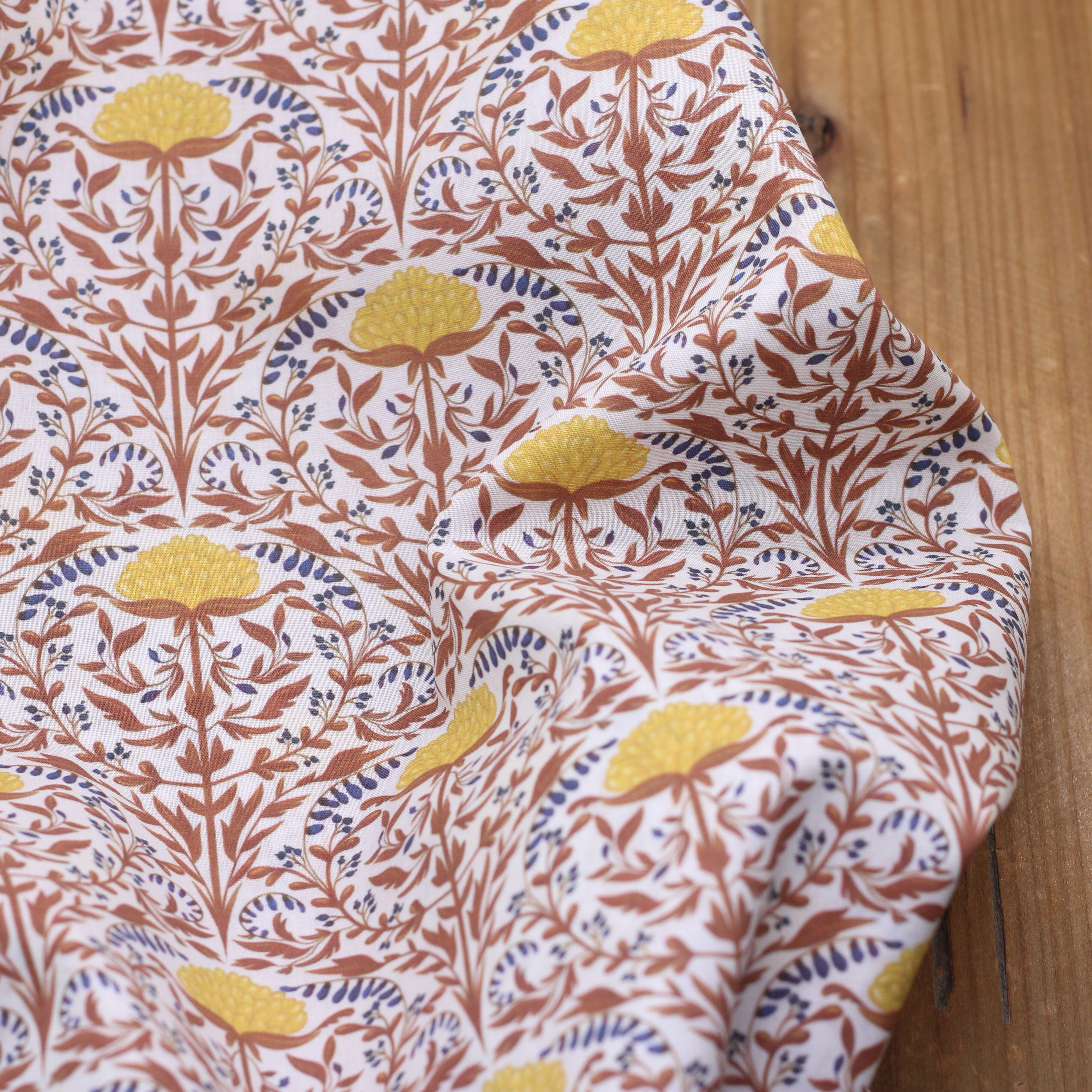 Tissu batiste de coton - DELHI - Ocre/Marron (vendu x10cm) Tissus Sélection Gaspard & Léonie | Gaspard et Léonie Tissus en ligne et Mercerie à Toulouse