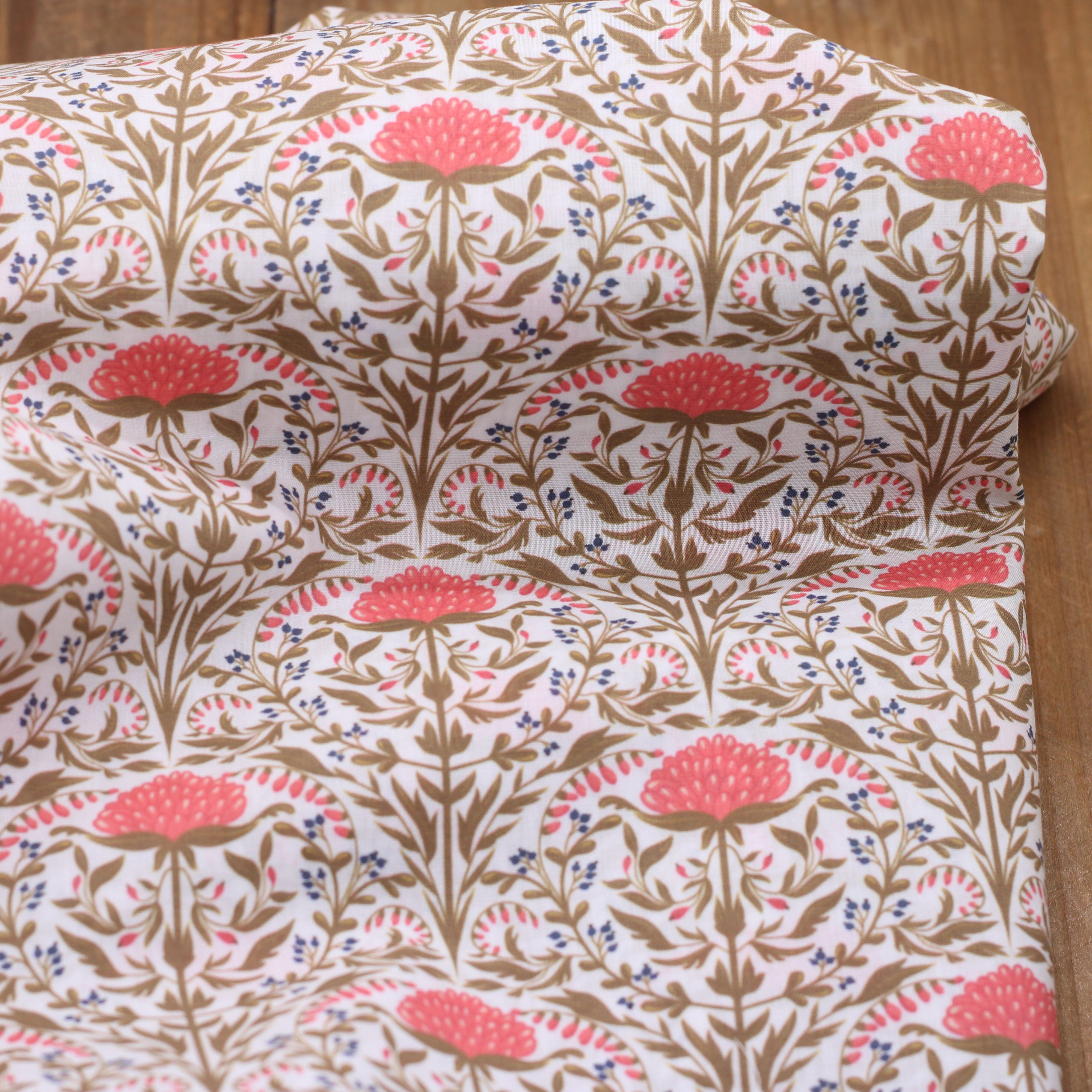 Tissu batiste de coton - DELHI - Rose / Bleu (vendu x10cm) Tissus Sélection Gaspard & Léonie | Gaspard et Léonie Tissus en ligne et Mercerie à Toulouse