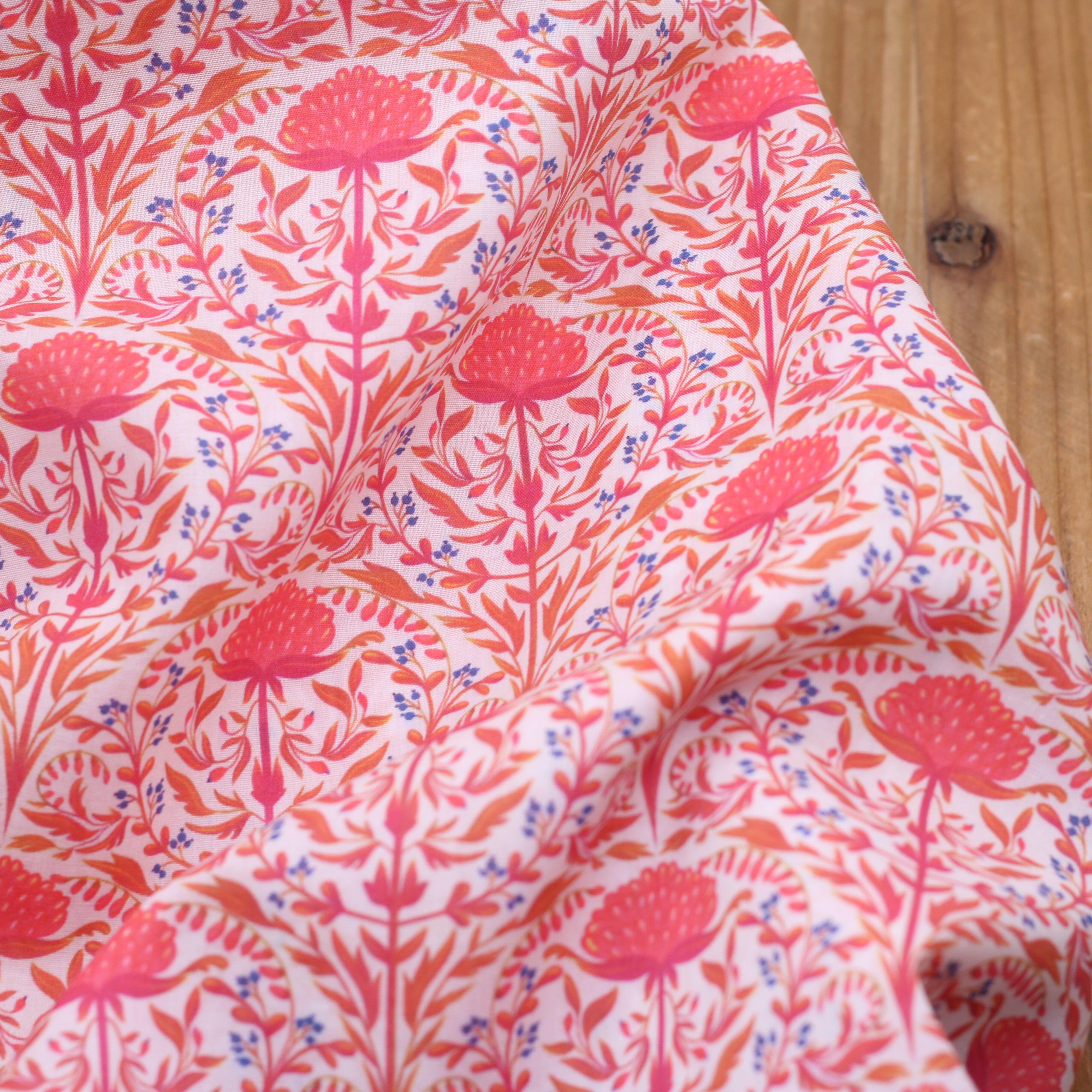 Tissu batiste de coton - DELHI - Rose/Rose(vendu x10cm) Tissus Sélection Gaspard & Léonie | Gaspard et Léonie Tissus en ligne et Mercerie à Toulouse