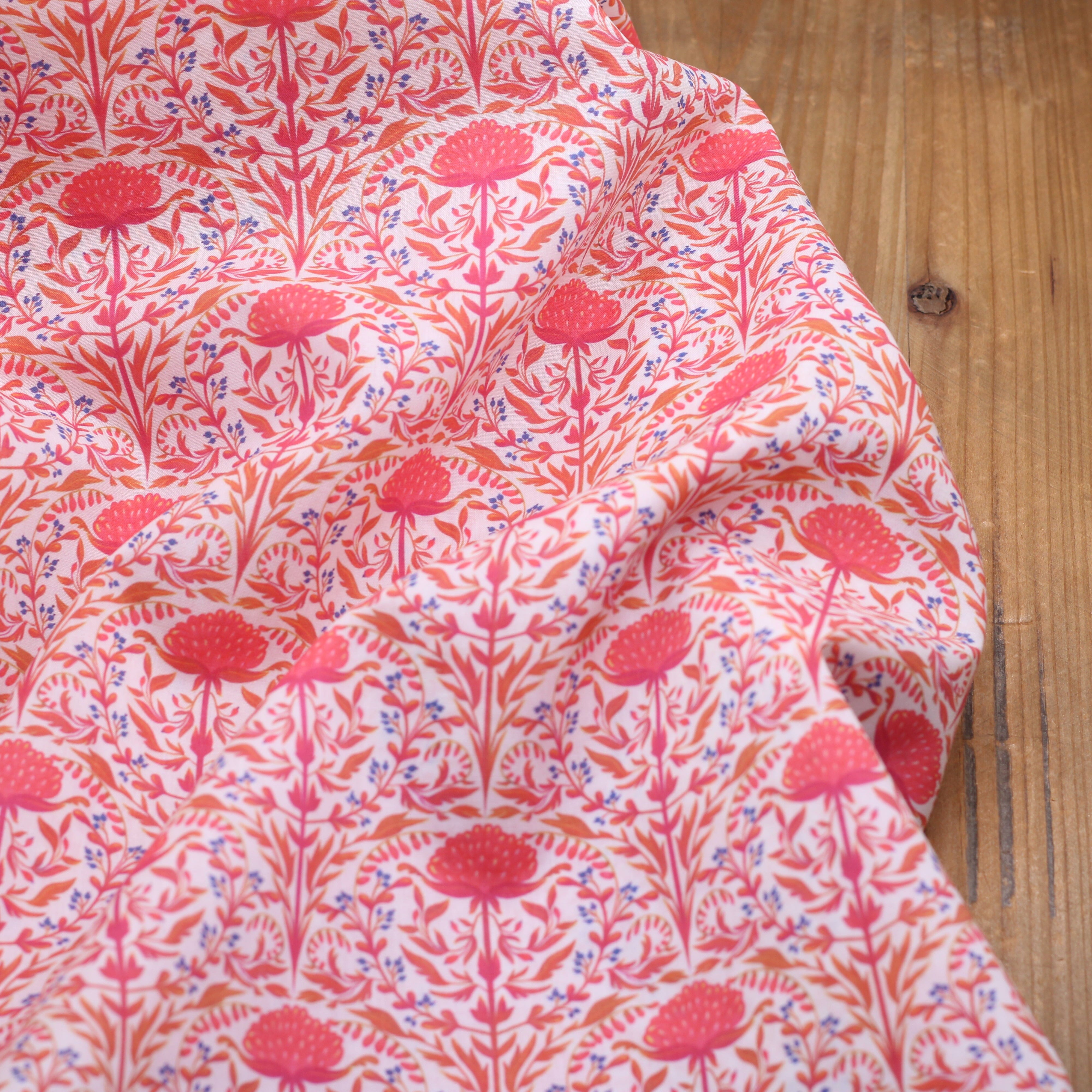 Tissu batiste de coton - DELHI - Rose/Rose(vendu x10cm) Tissus Sélection Gaspard & Léonie | Gaspard et Léonie Tissus en ligne et Mercerie à Toulouse