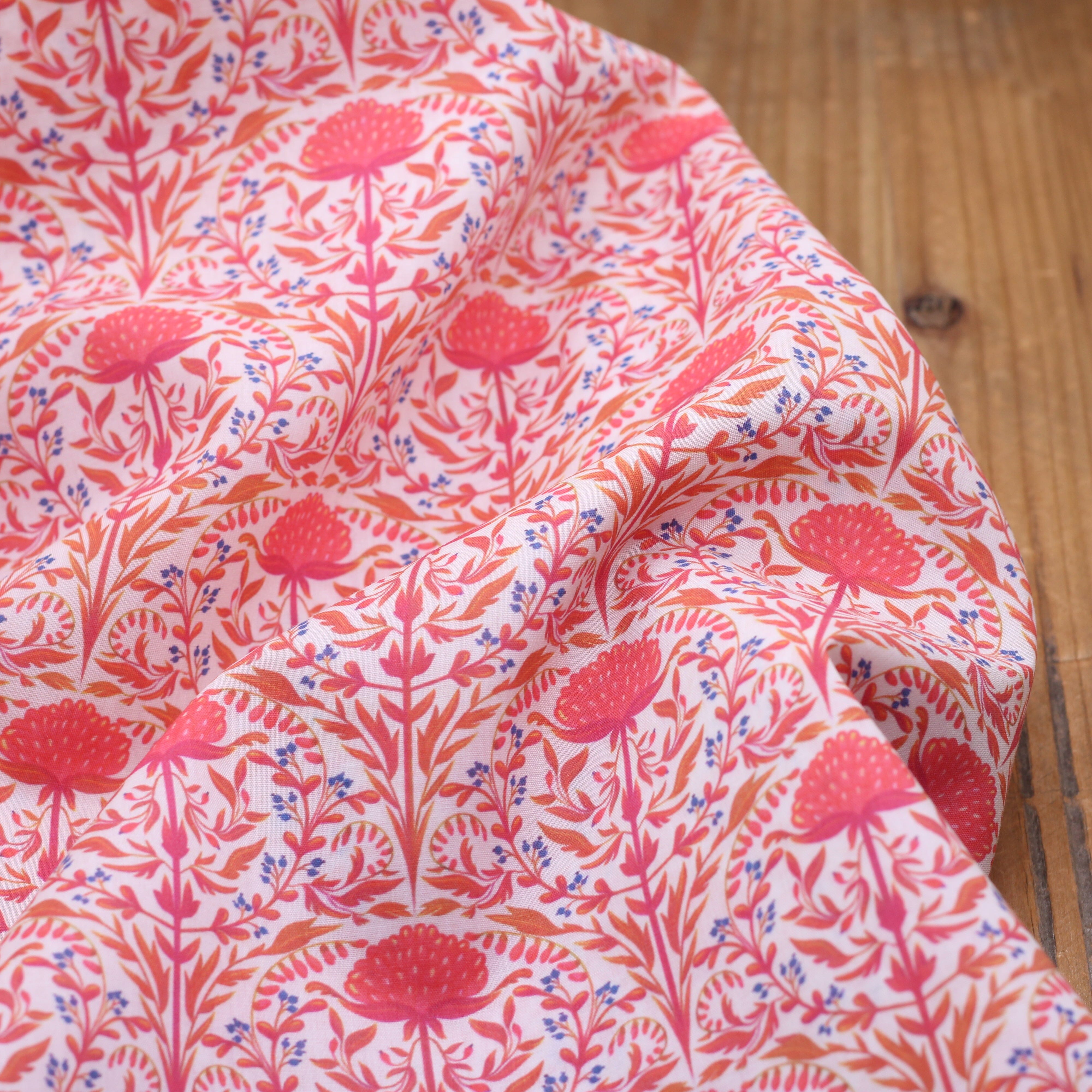 Tissu batiste de coton - DELHI - Rose/Rose(vendu x10cm) Tissus Sélection Gaspard & Léonie | Gaspard et Léonie Tissus en ligne et Mercerie à Toulouse