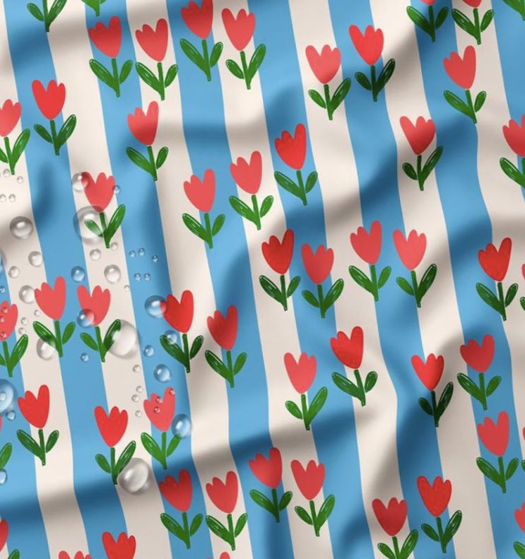 Tissu Ciré gome imperméable TULIPE (Vendu x10cm) Tissus DOMOTEX | Gaspard et Léonie Tissus en ligne et Mercerie à Toulouse