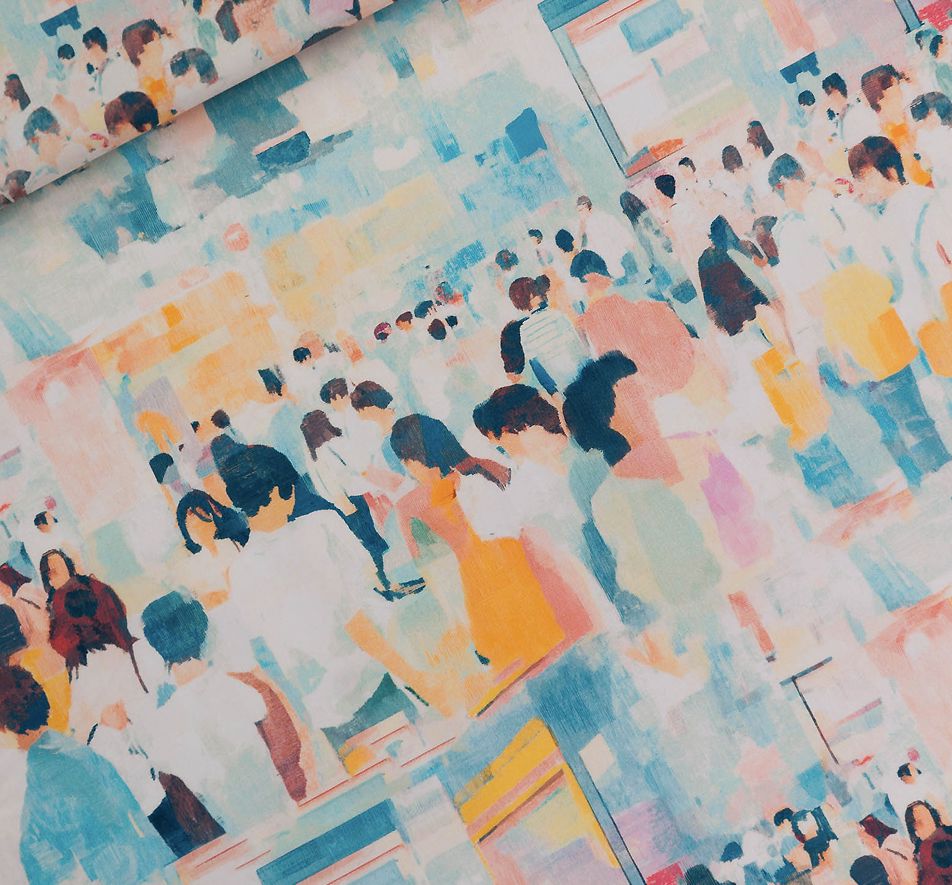 Tissu coton - ALL THE PEOPLE - See You At Six (Vendu X10cm) Tissus SEE YOU AT SIX | Gaspard et Léonie Tissus en ligne et Mercerie à Toulouse