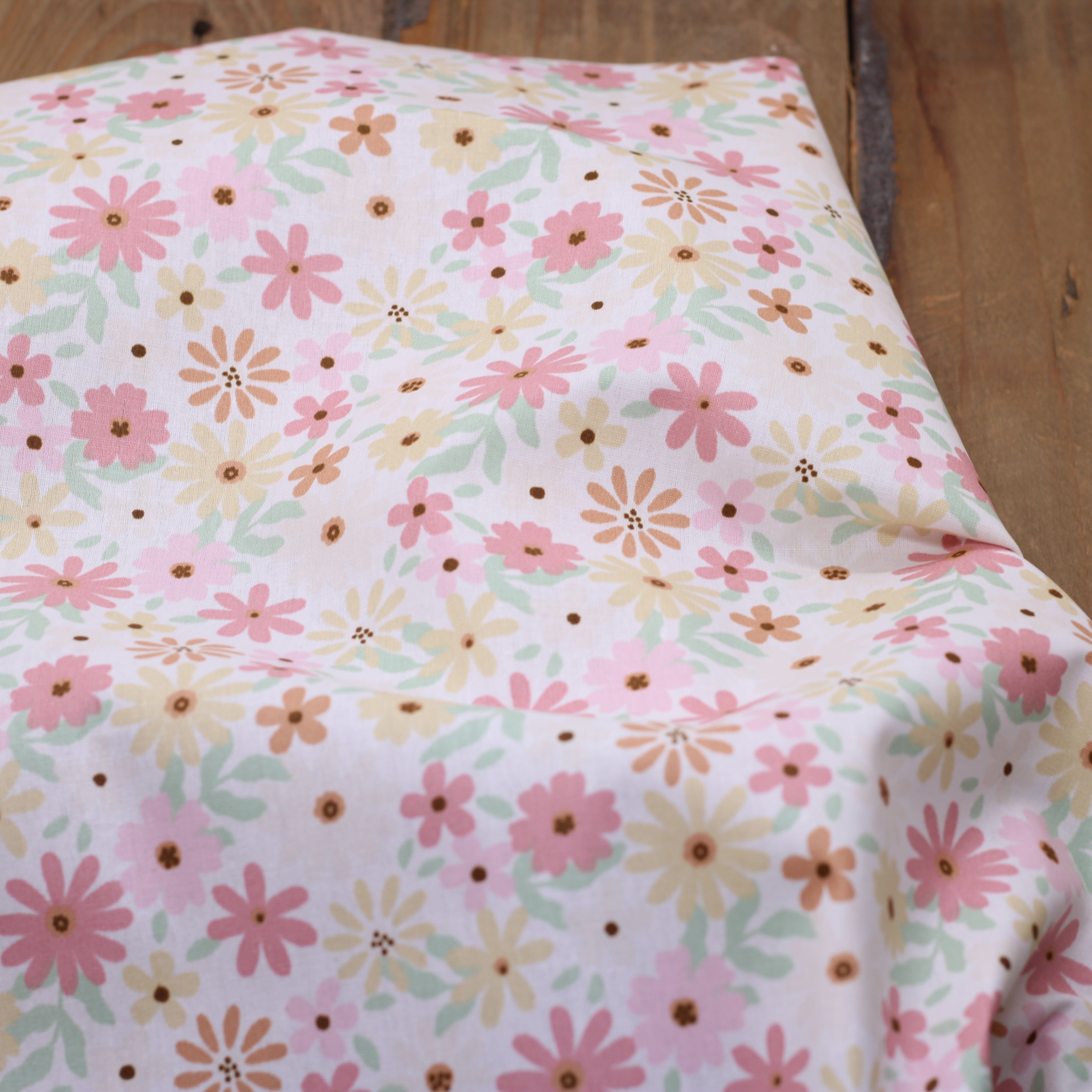 Tissu Coton enduit - SMALL FLOWERS - Blanc cassé (Vendu x10cm) Tissus POPPY Designed For You | Gaspard et Léonie Tissus en ligne et Mercerie à Toulouse