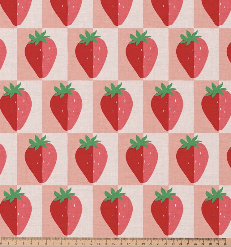 Tissu coton - MARIGUETTE Fraises- Blanc (vendu x10cm) Tissus DOMOTEX | Gaspard et Léonie Tissus en ligne et Mercerie à Toulouse