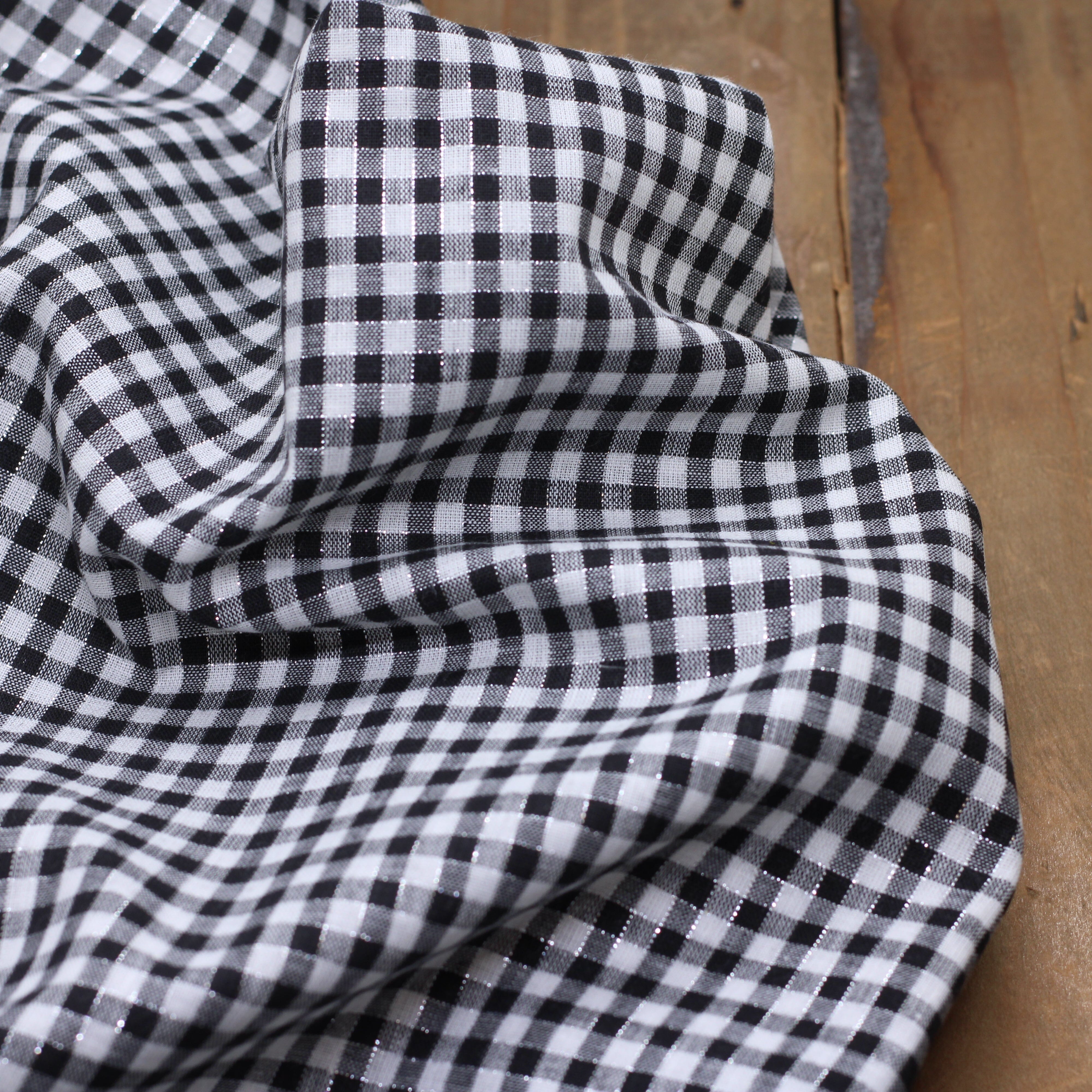 Tissu coton mini VICHY - Noir/Argenté (Vendu x10cm) Tissus Sélection Gaspard & Léonie | Gaspard et Léonie Tissus en ligne et Mercerie à Toulouse