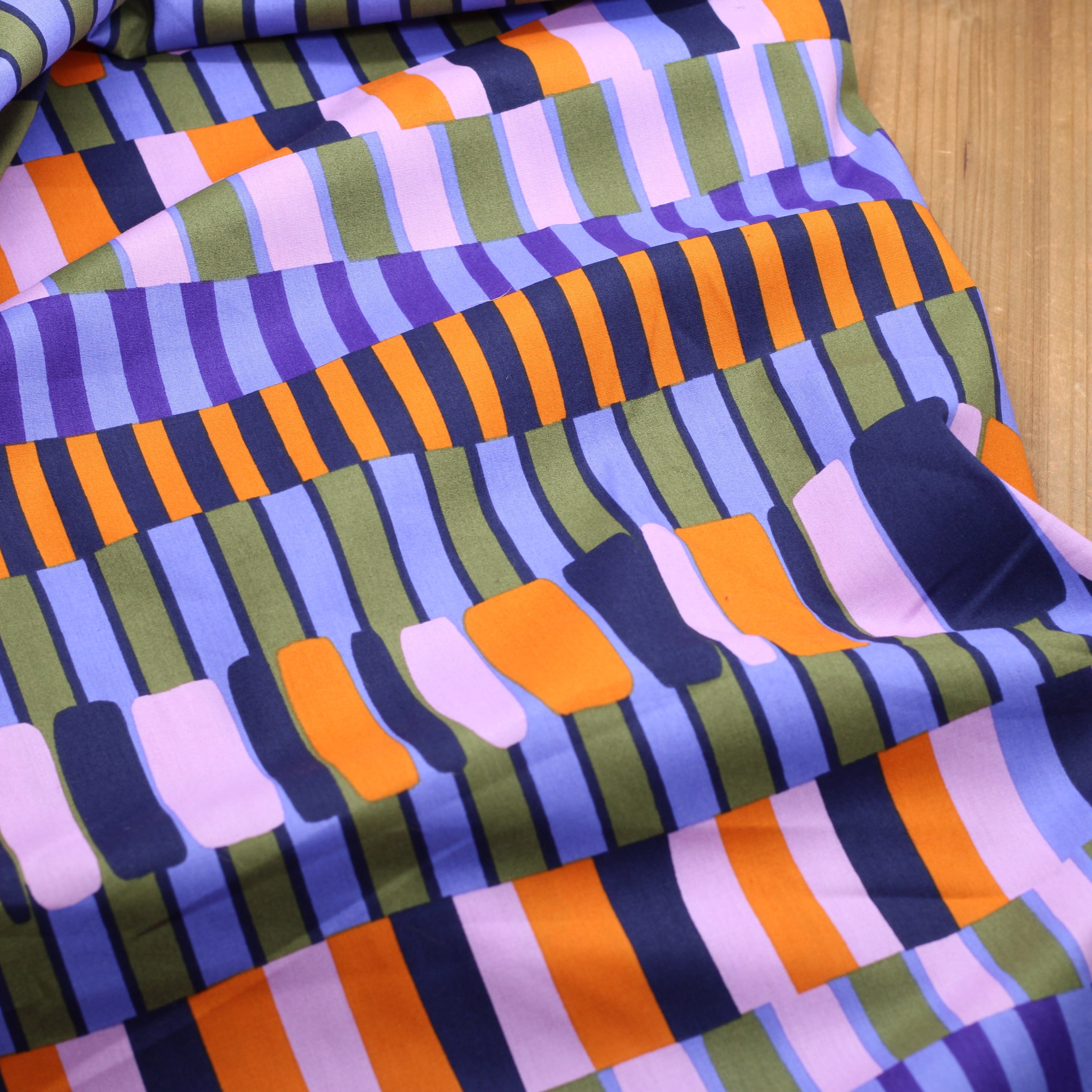Tissu Coton Viscose Rayures - Violet (Vendu x10cm) Tissus Sélection Gaspard & Léonie | Gaspard et Léonie Tissus en ligne et Mercerie à Toulouse