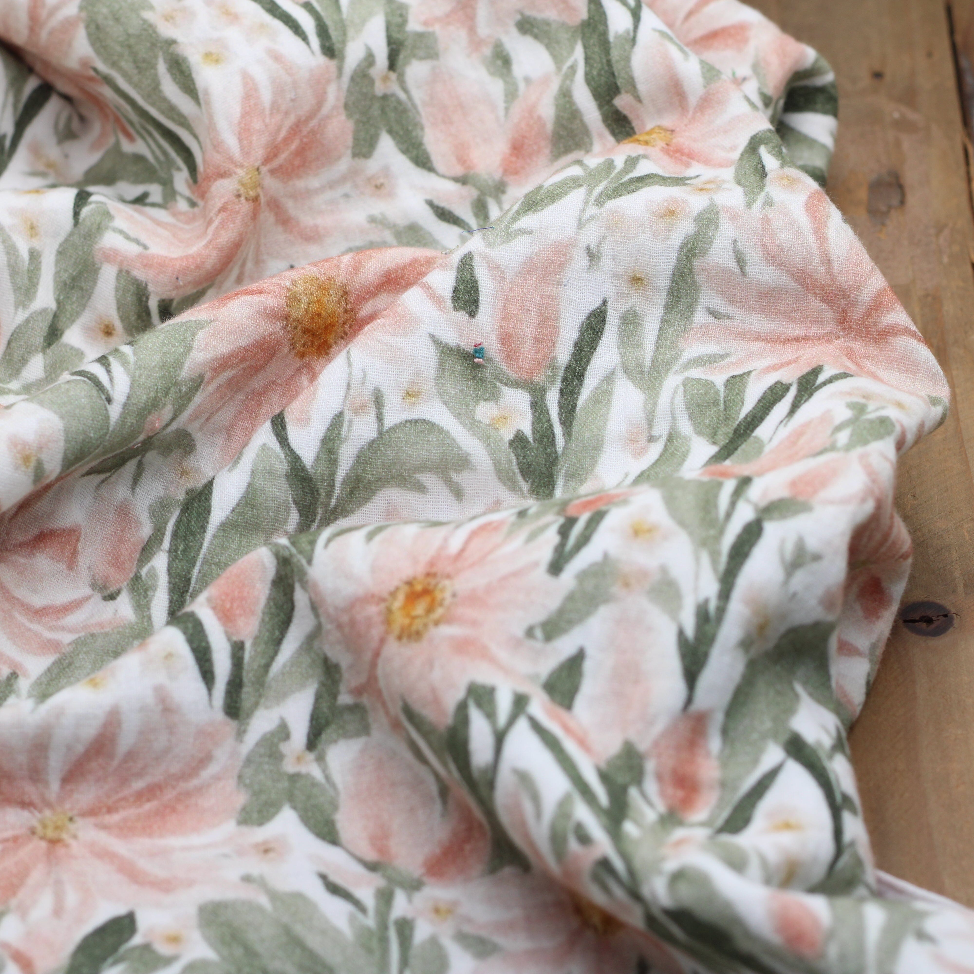 Tissu double Gaze de coton - PAQUERETTES FLOWERS - Blanc POPPY DESIGNED (Vendu x10cm) (Copie) Tissus POPPY Designed For You | Gaspard et Léonie Tissus en ligne et Mercerie à Toulouse