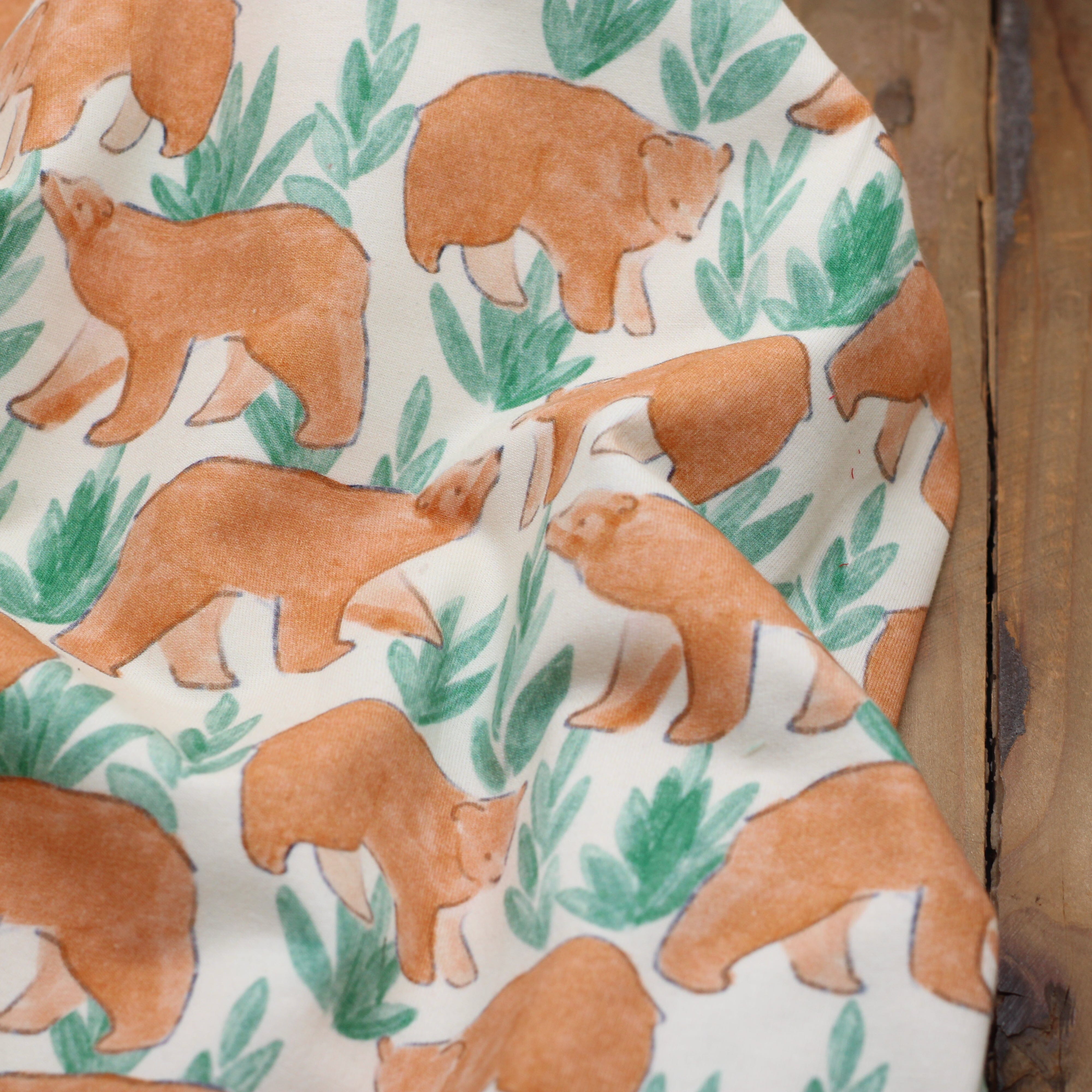 Tissu French Terry - BEARS - Ecru (Vendu x10cm) Tissus POPPY Designed For You | Gaspard et Léonie Tissus en ligne et Mercerie à Toulouse