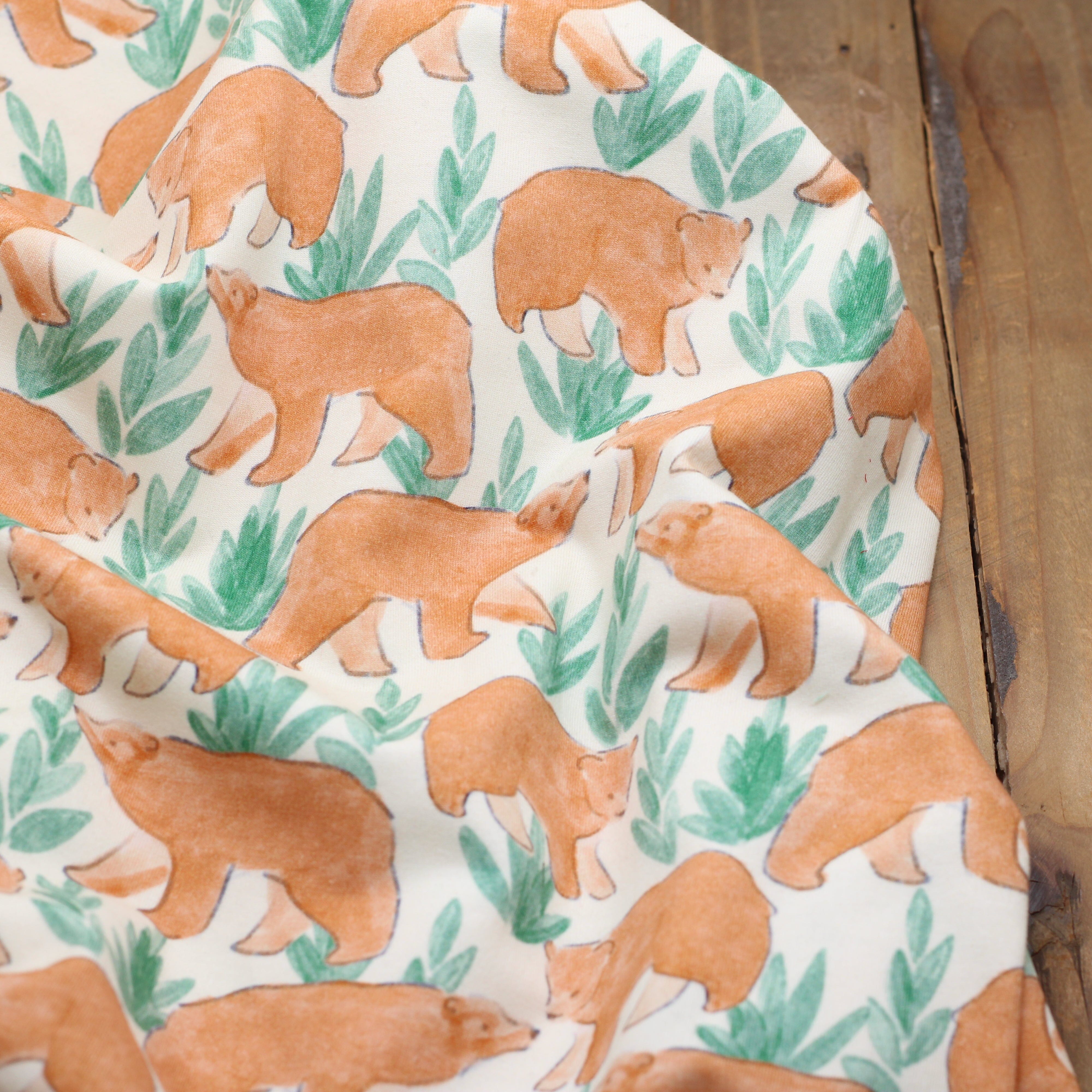 Tissu French Terry - BEARS - Ecru (Vendu x10cm) Tissus POPPY Designed For You | Gaspard et Léonie Tissus en ligne et Mercerie à Toulouse