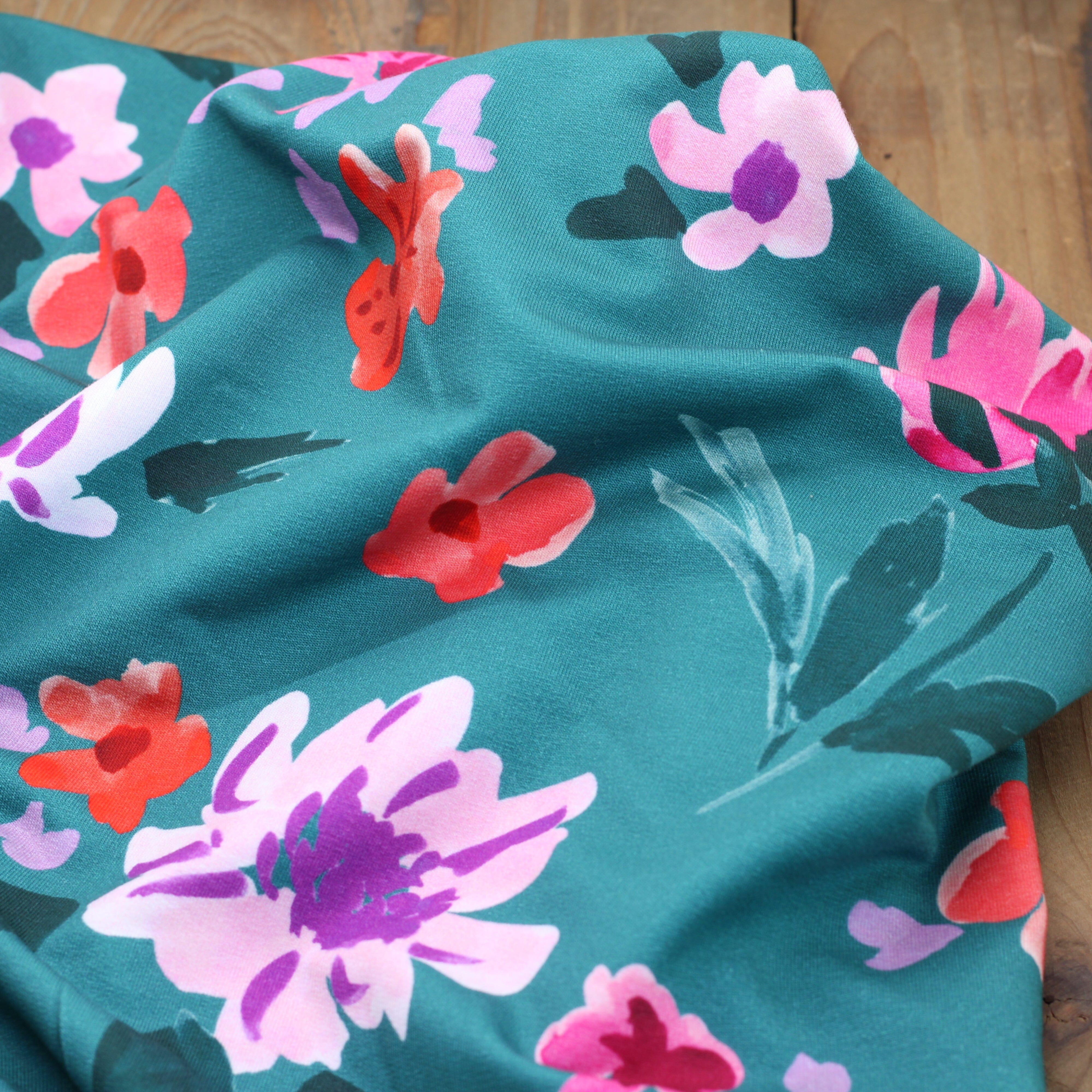 Tissu French Terry - COLETTE - Vert - NERIDA HANSEN (Vendu x10cm) Tissus NERIDA HANSEN | Gaspard et Léonie Tissus en ligne et Mercerie à Toulouse